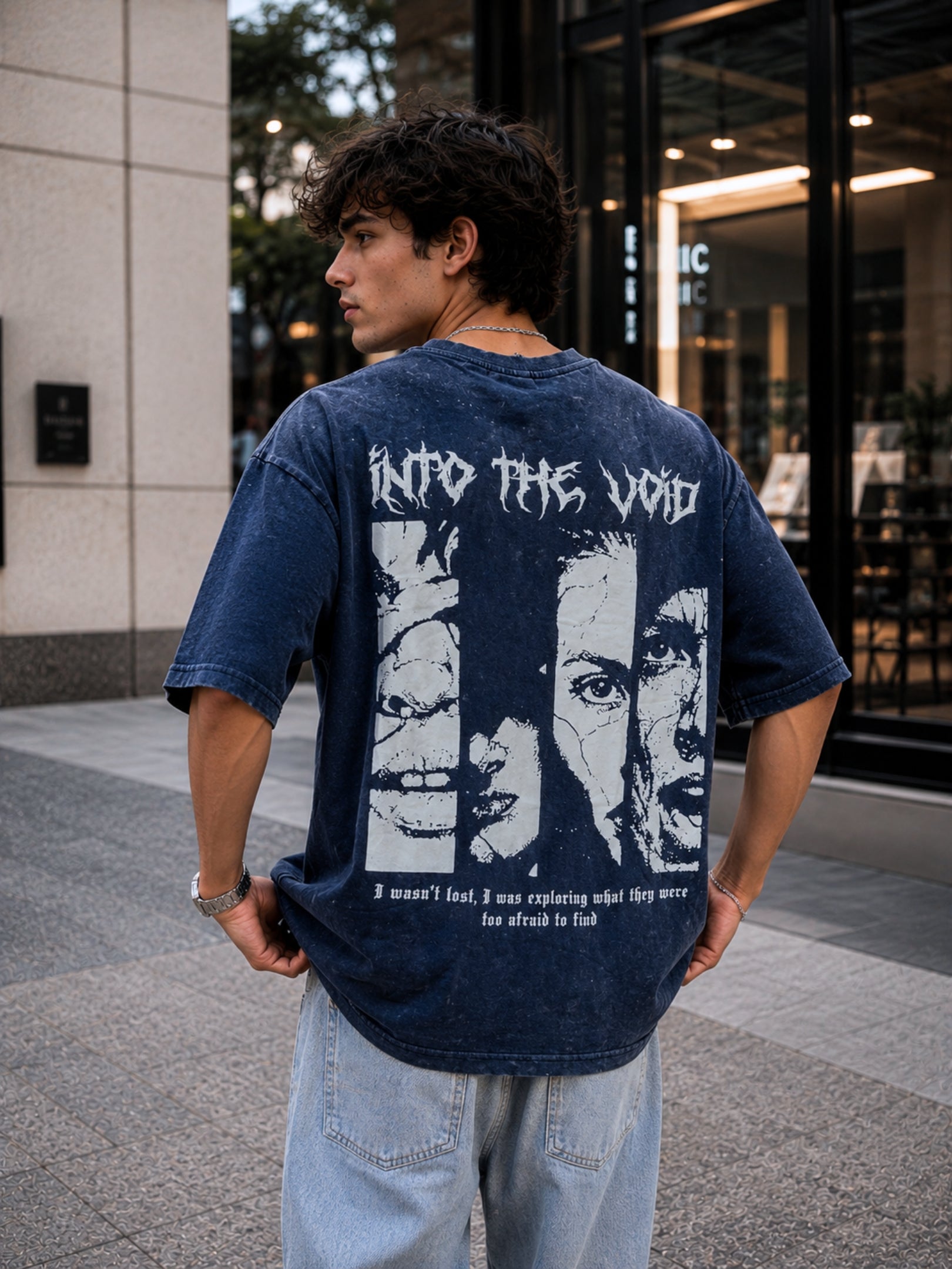 Men's Acid washed Printed T-shirt