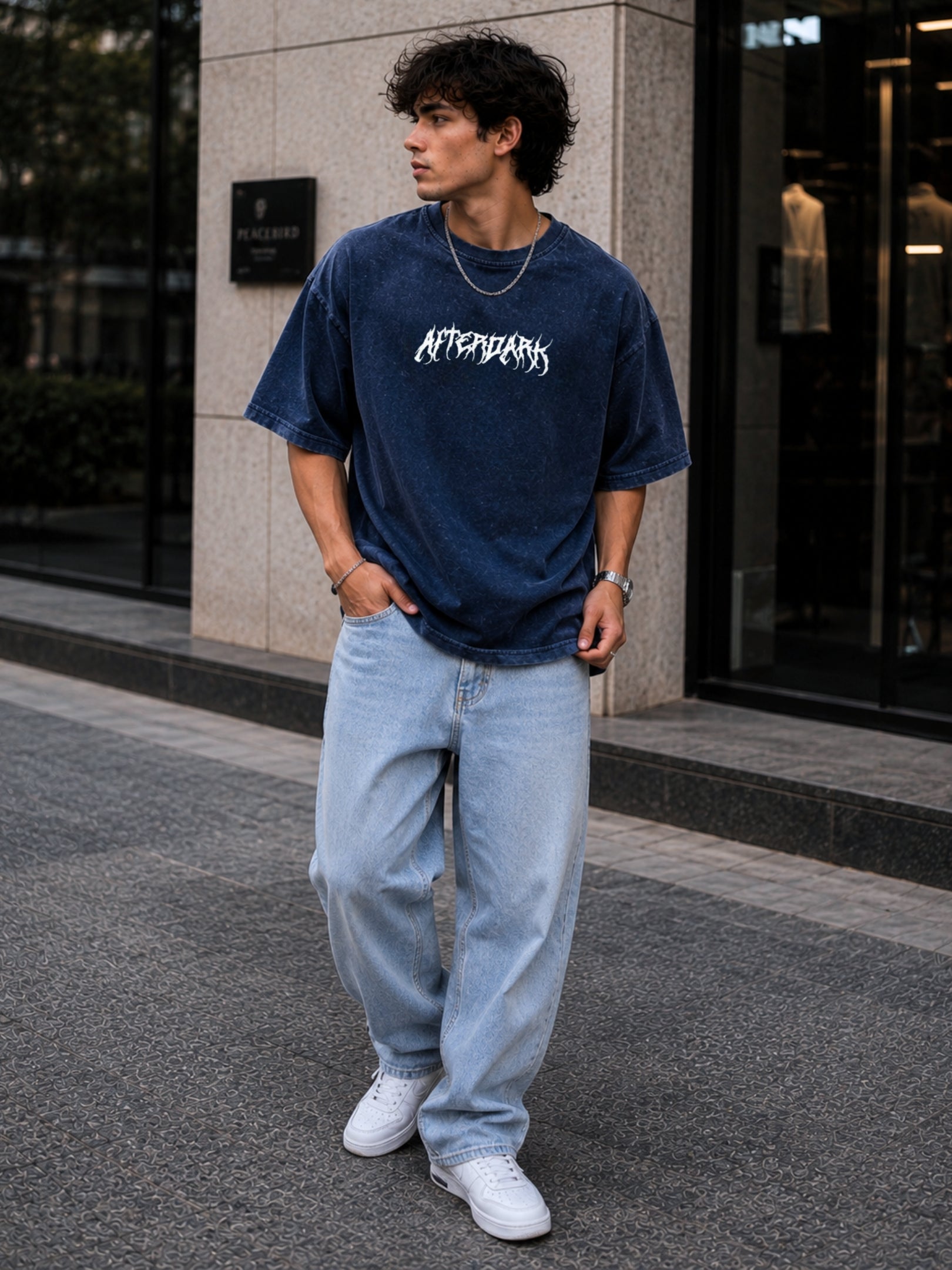 Men's Acid washed Printed T-shirt
