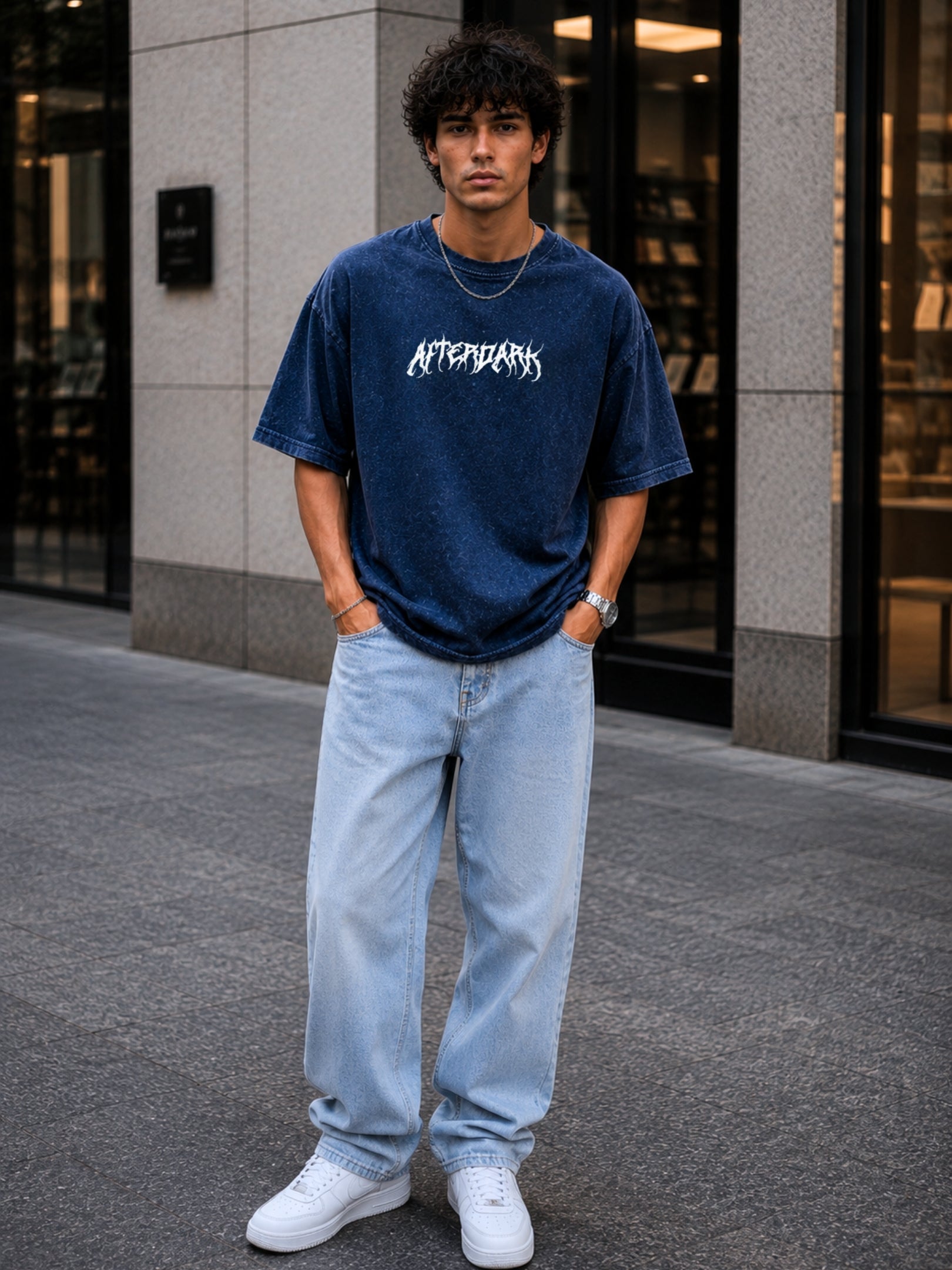 Men's Acid washed Printed T-shirt