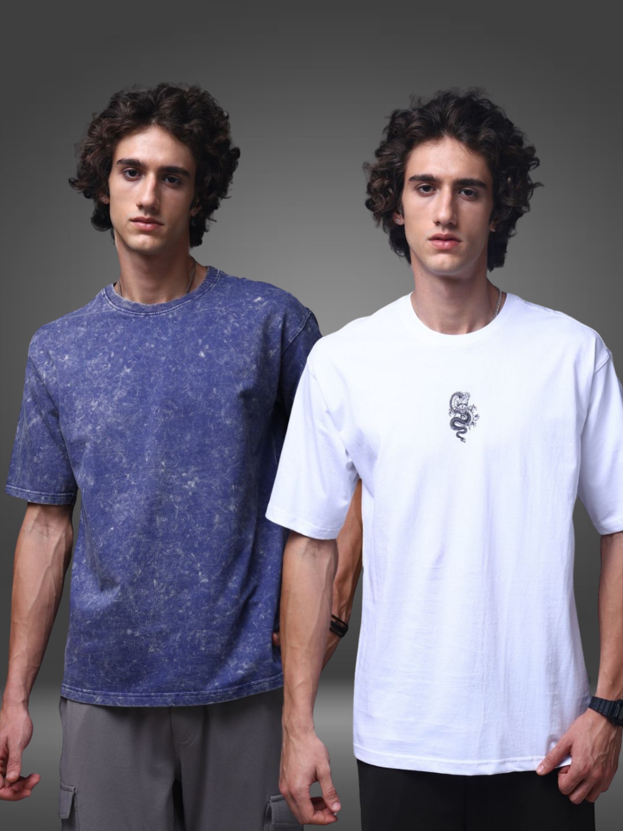 Men's Oversized Pack of 2 tshirts