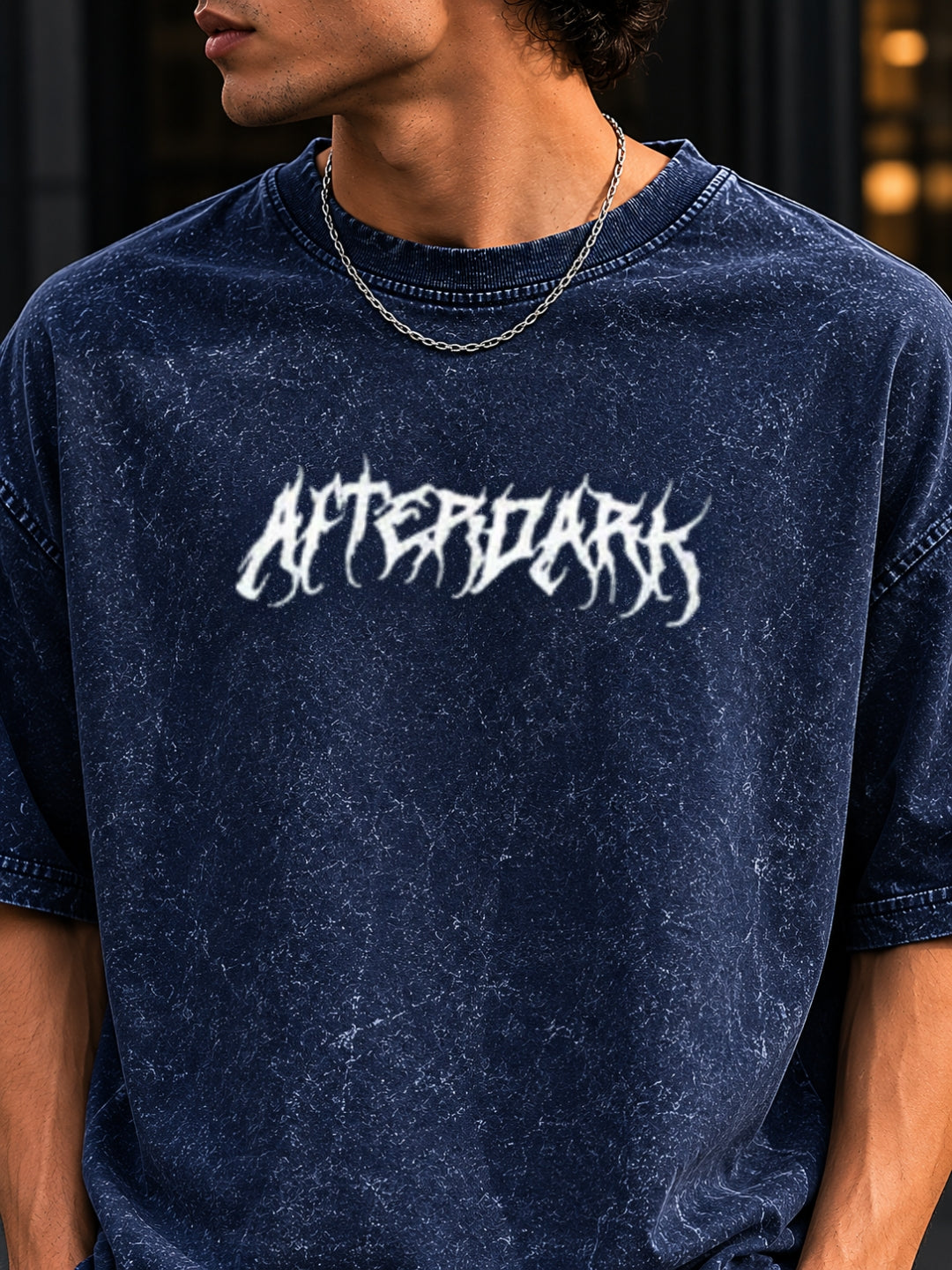 Men's Acid washed Printed T-shirt
