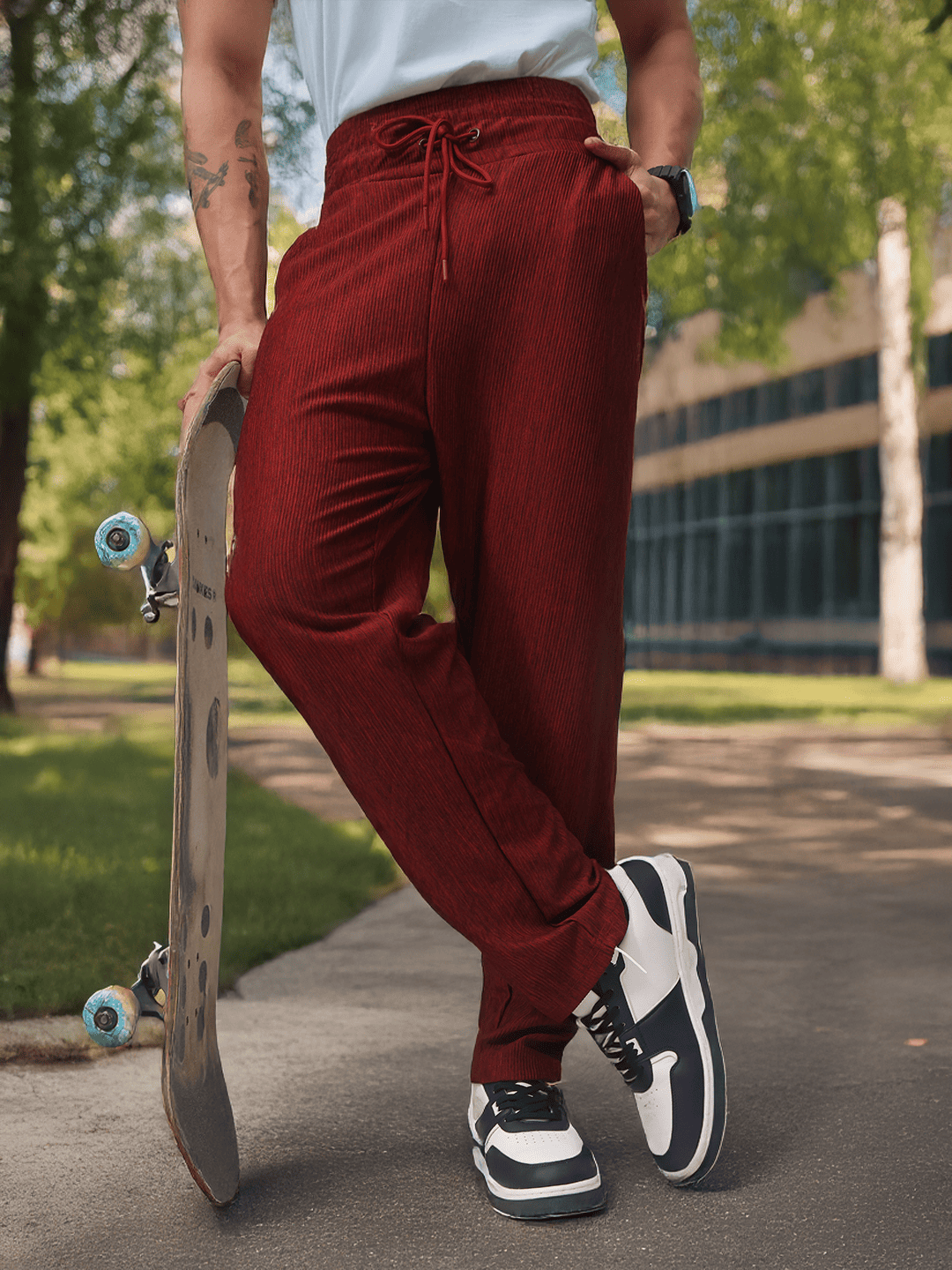 Mens Straight Fit Flexi Waist TrackPants