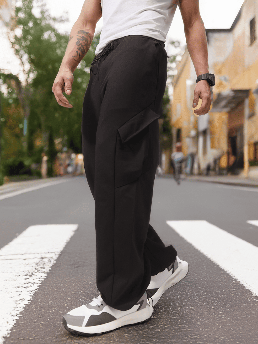 Mens Relaxed Fit Flexi Waist TrackPants
