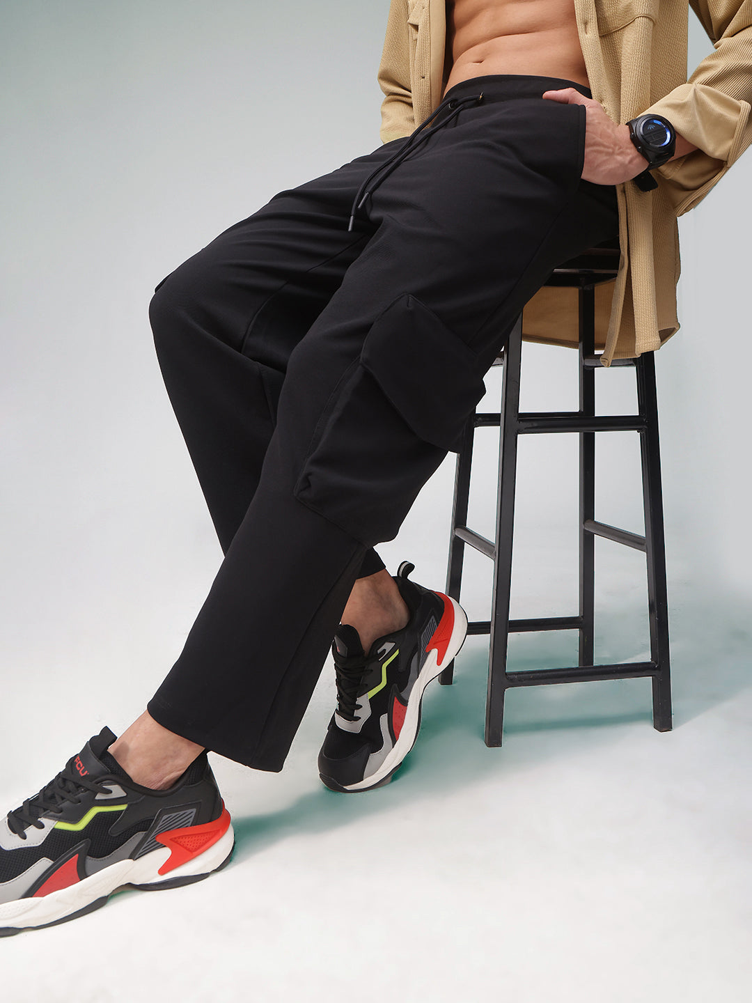 Mens Relaxed Fit Flexi Waist TrackPants
