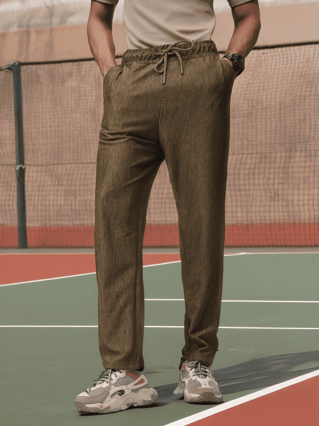 Mens Straight Fit Flexi Waist TrackPants