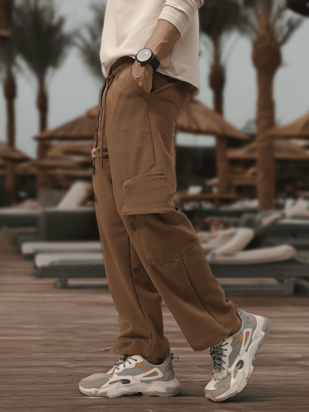 Mens Relaxed Fit Flexi Waist TrackPants