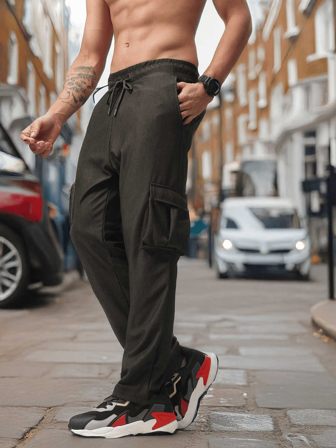 Mens Straight Fit Flexi Waist TrackPants