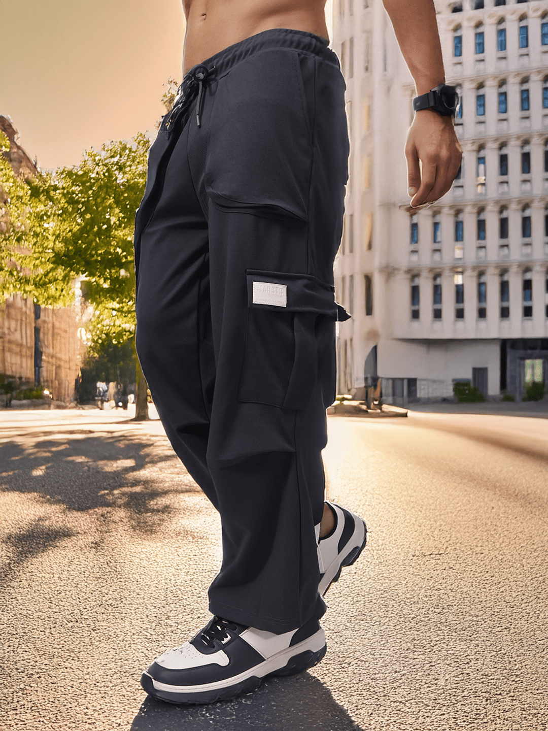 Mens Relaxed Fit Flexi Waist TrackPants