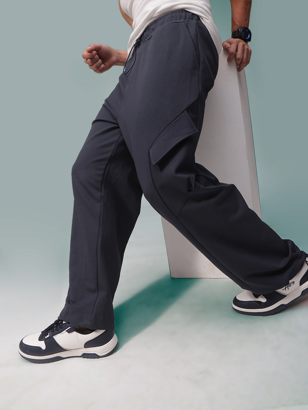 Mens Relaxed Fit Flexi Waist TrackPants