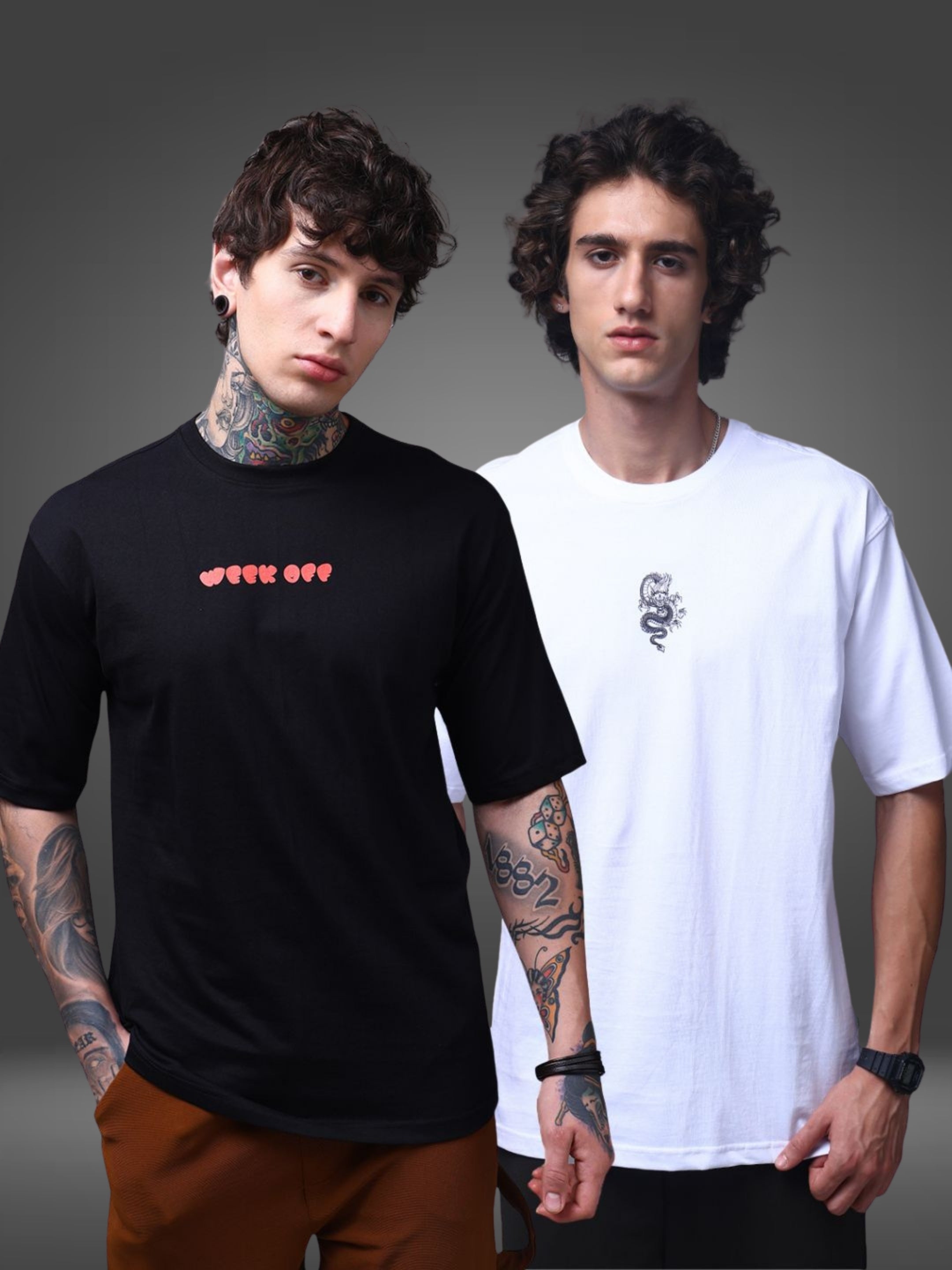 Men's Oversized Pack of 2 tshirts