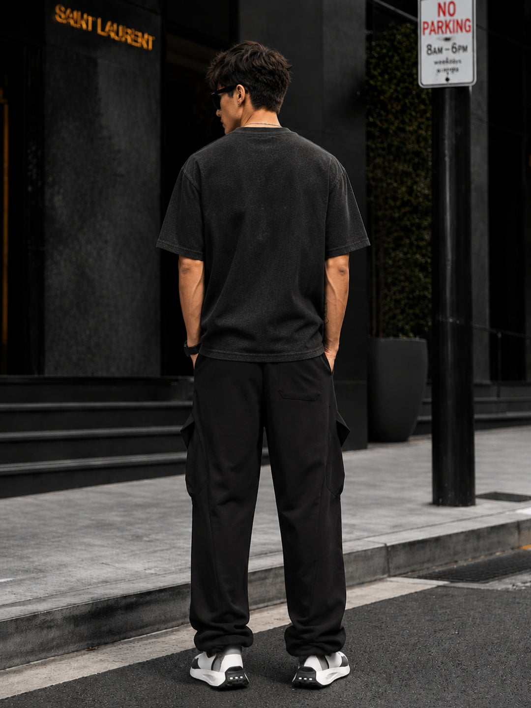 Men's Acid Wash Oversized T-Shirt & Cargo Loose fit Track Pant Streetwear Co-ord Set