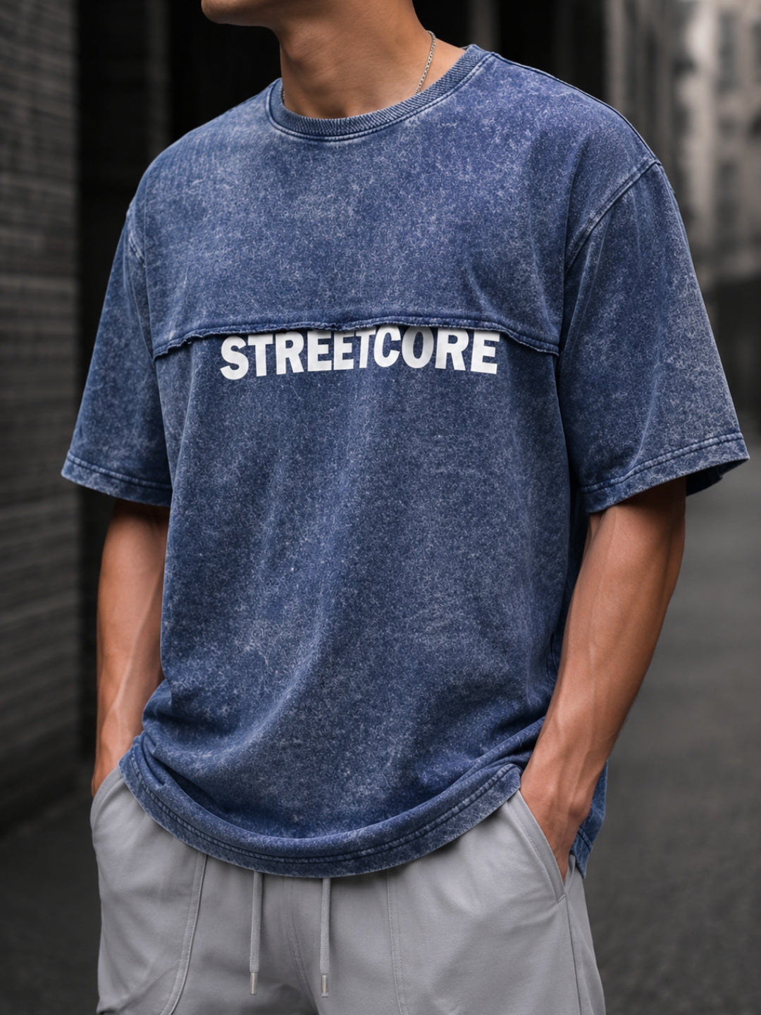 Men's Acid Wash Oversized T-Shirt & Cargo Loose fit Track Pant Streetwear Co-ord Set