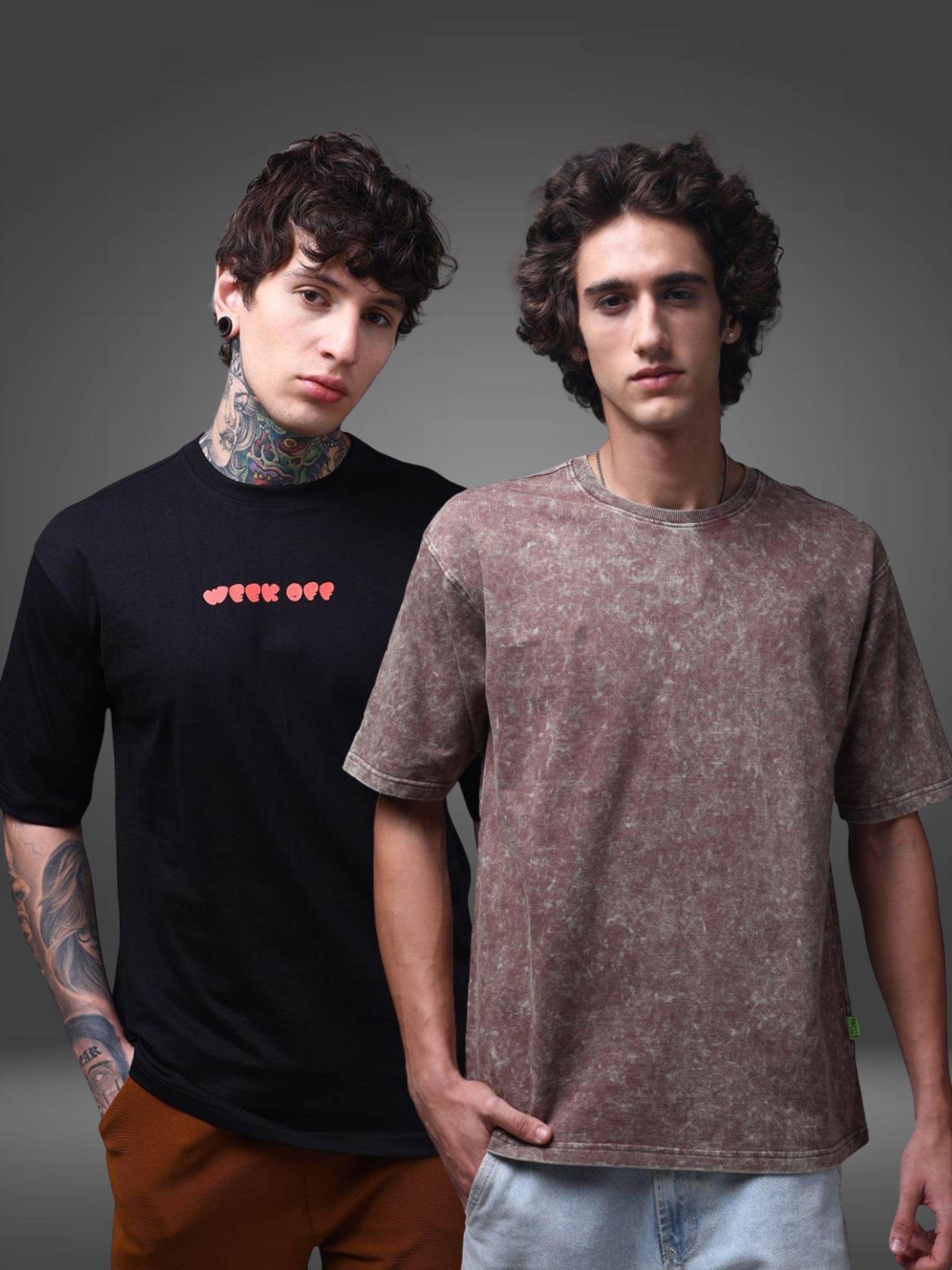 Men's Oversized Pack of 2 tshirts
