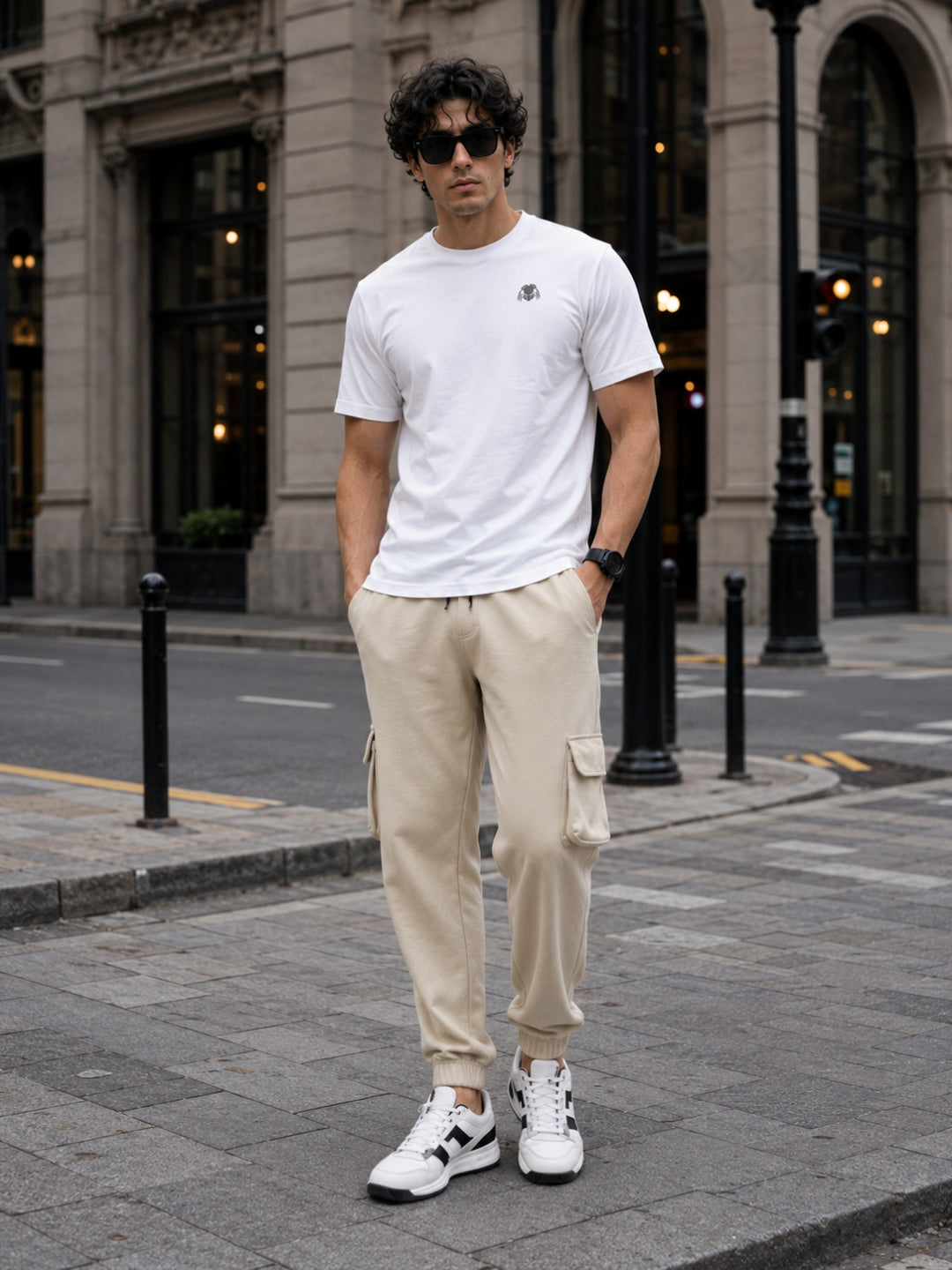 Men's Printed Regular T-Shirt & Cargo Regular fit Track Pant Streetwear Co-ord Set