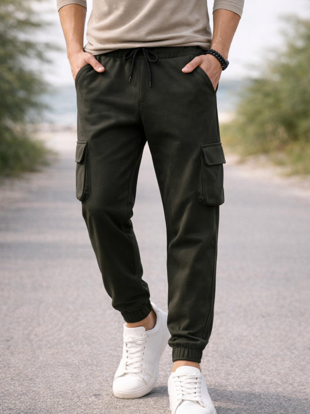 Men's Olive Cargo Joggers