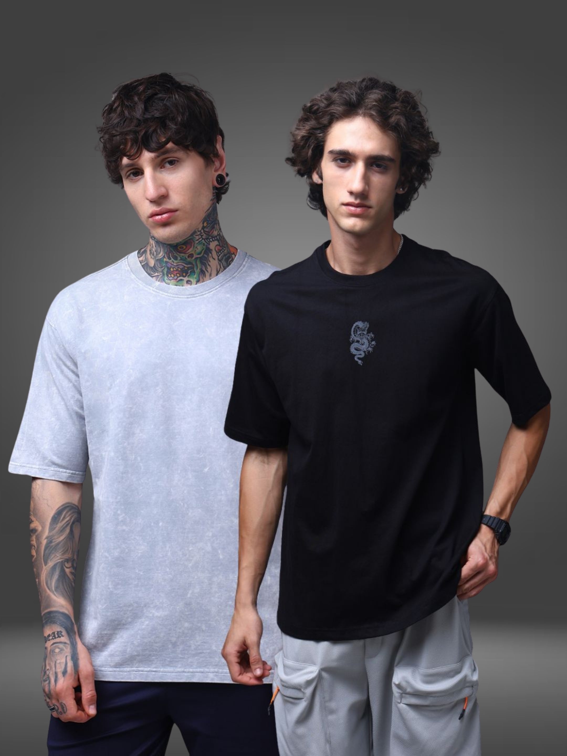 Men's Oversized Pack of 2 tshirts