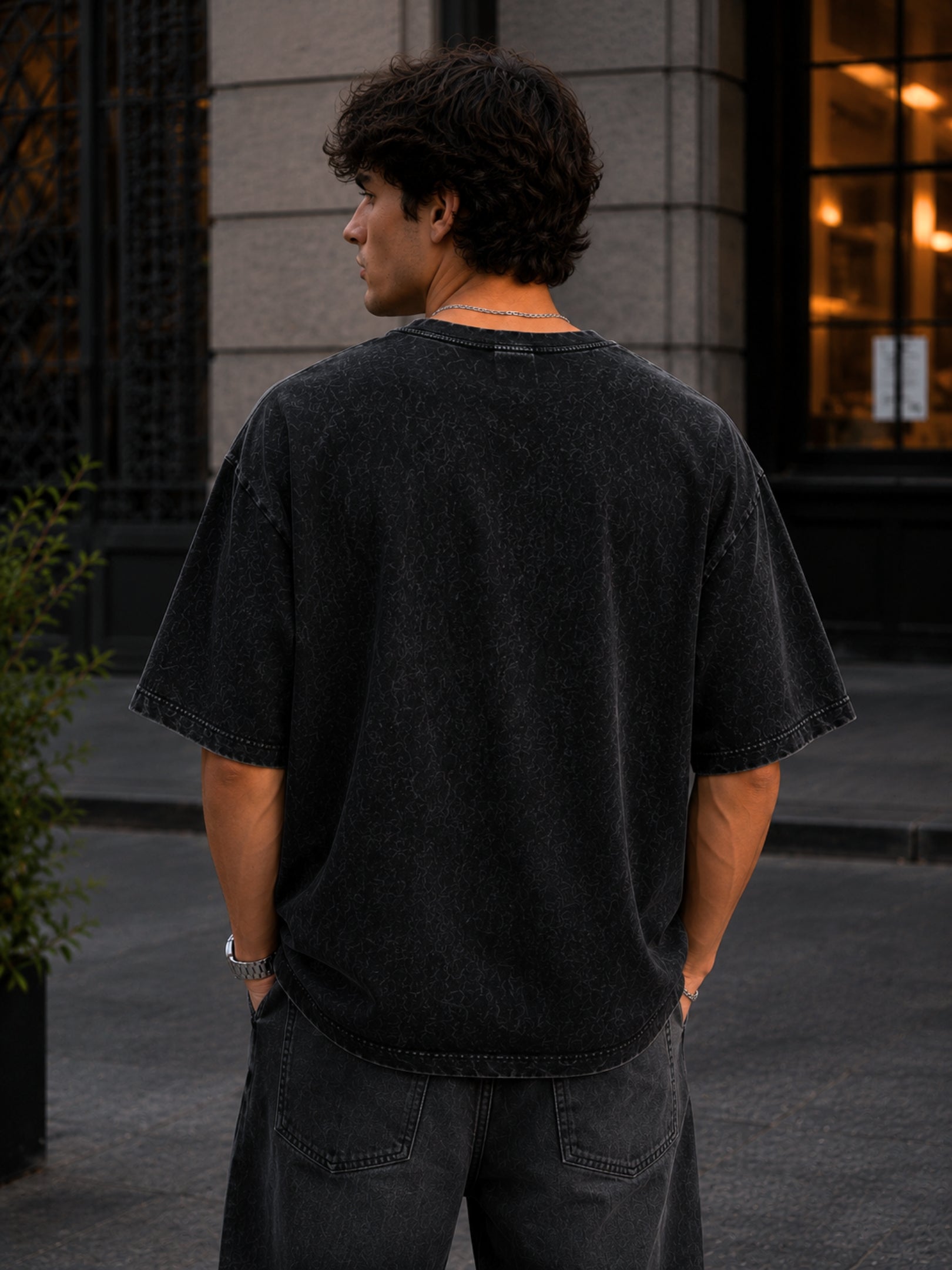 Men's Acid washed Printed T-shirt