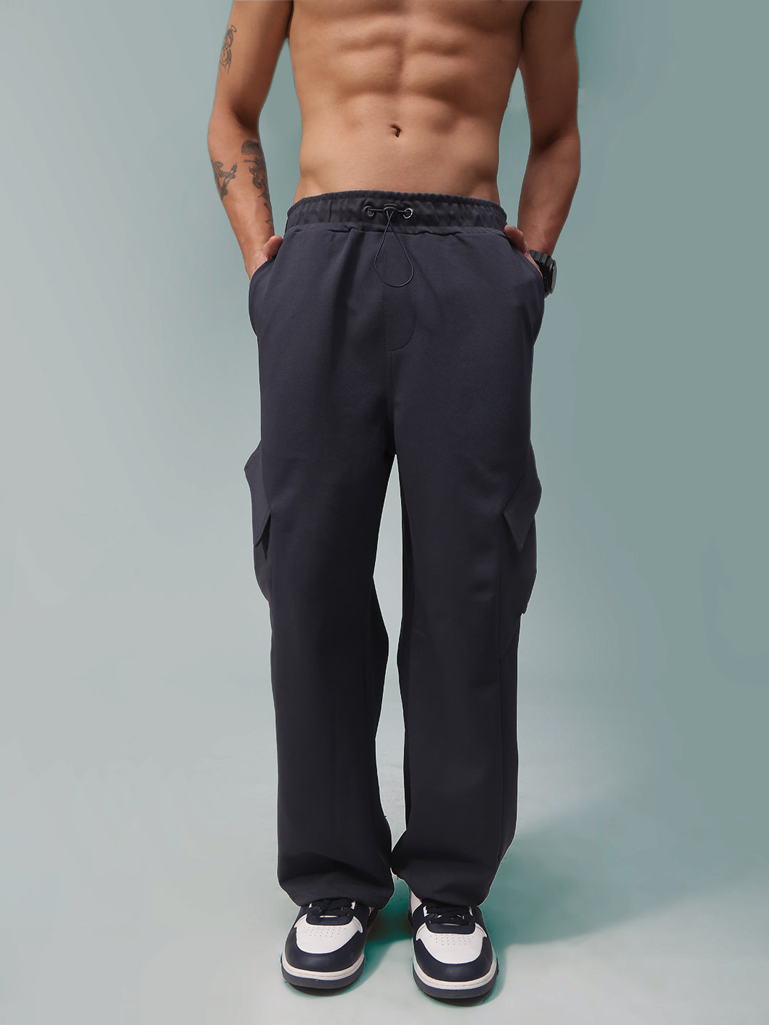 Mens Relaxed Fit Flexi Waist TrackPants