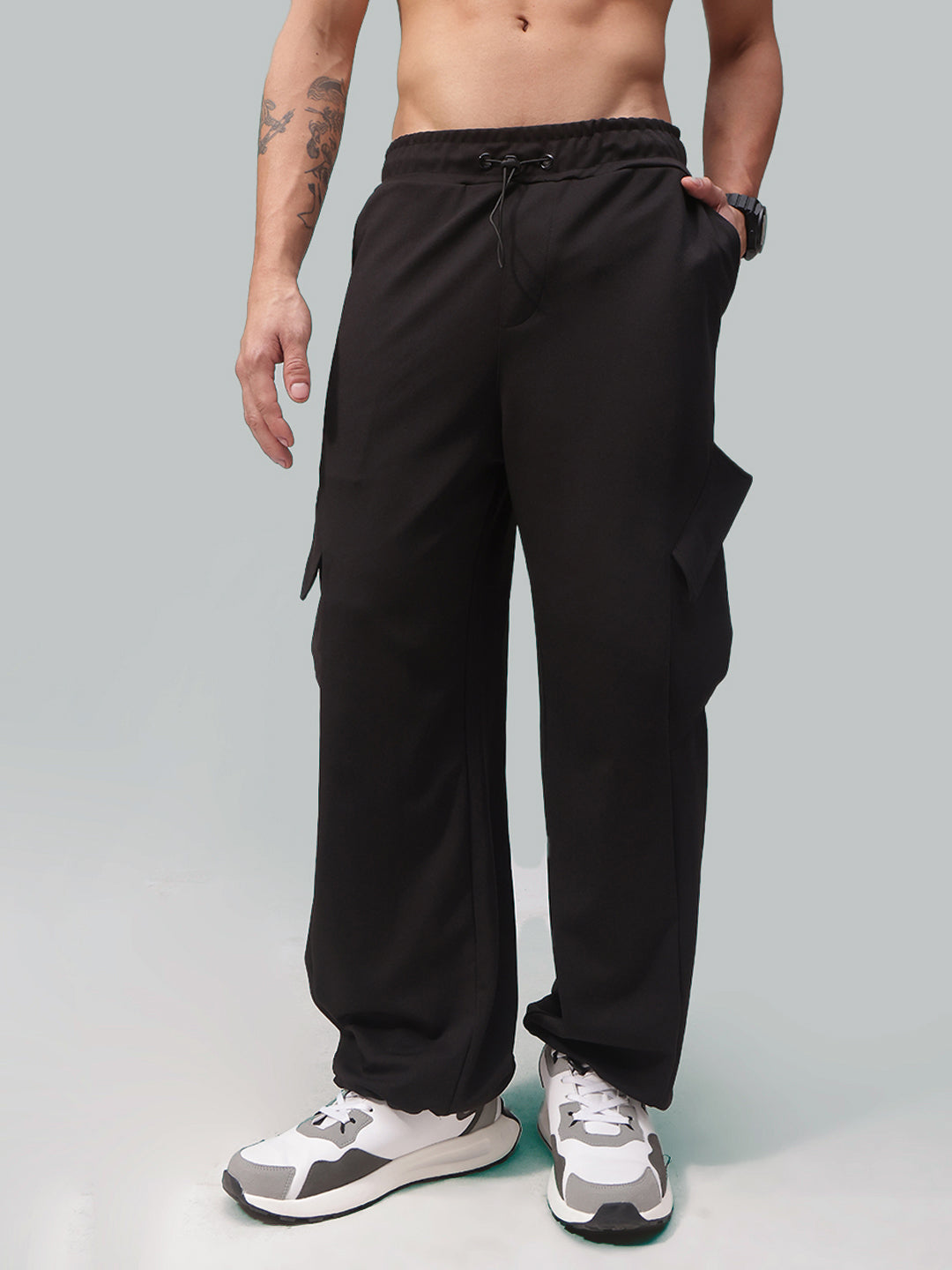 Mens Relaxed Fit Flexi Waist TrackPants