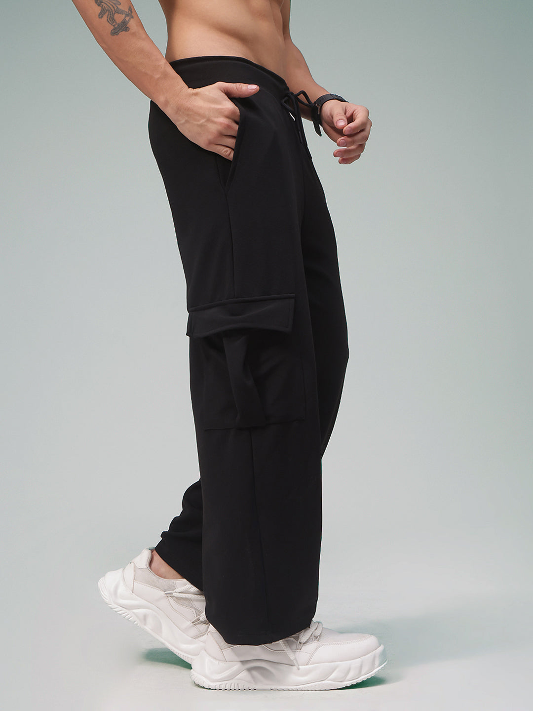 Mens Relaxed Fit Flexi Waist TrackPants