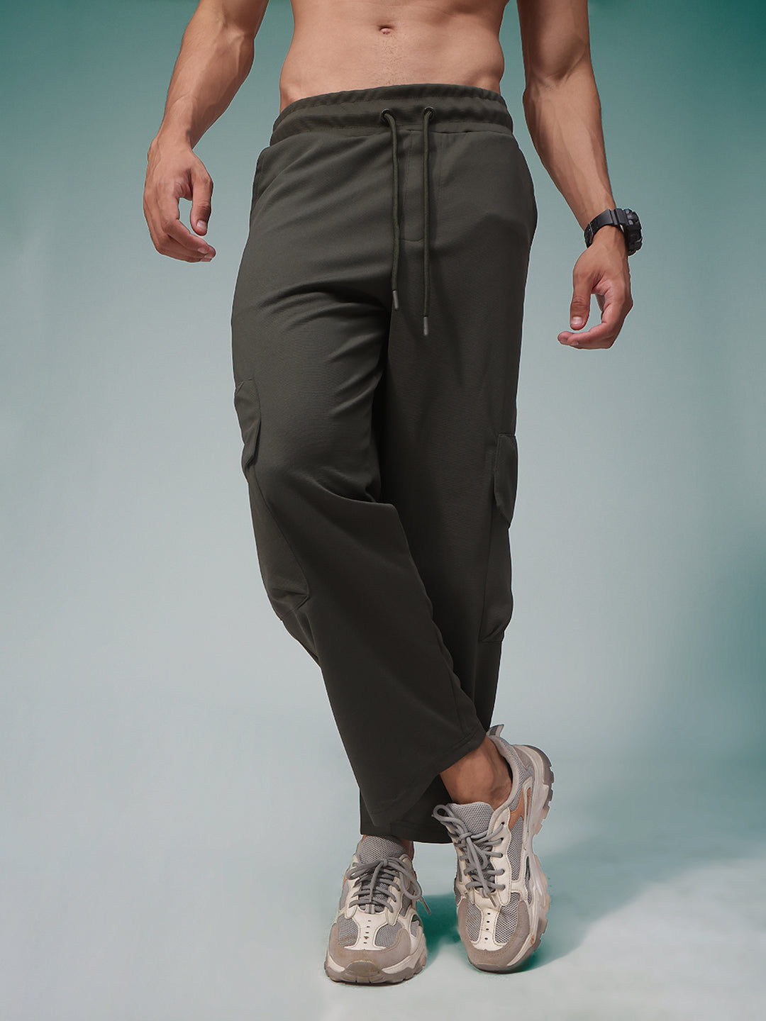 Mens Relaxed Fit Flexi Waist TrackPants