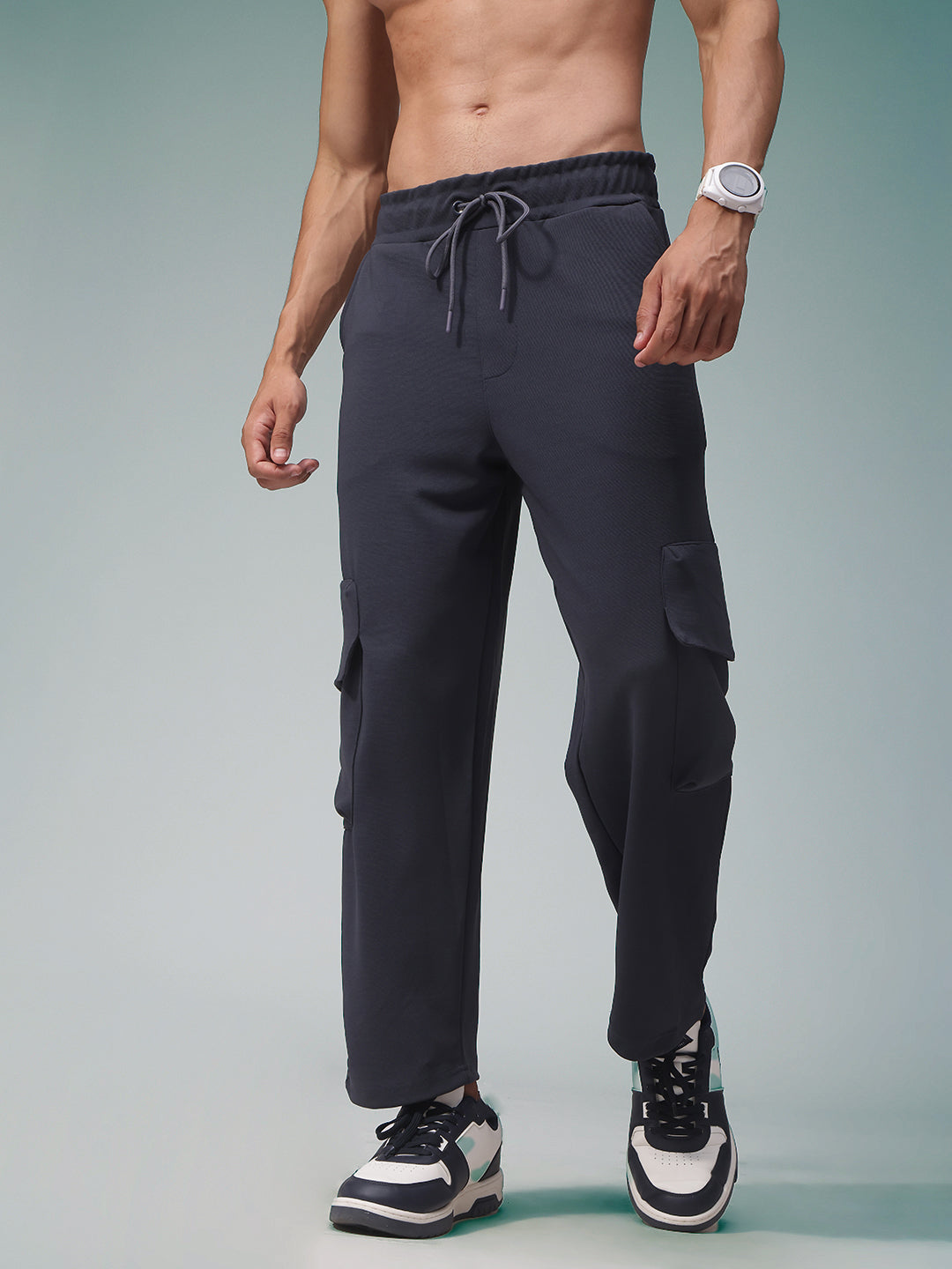 Mens Relaxed Fit Flexi Waist TrackPants