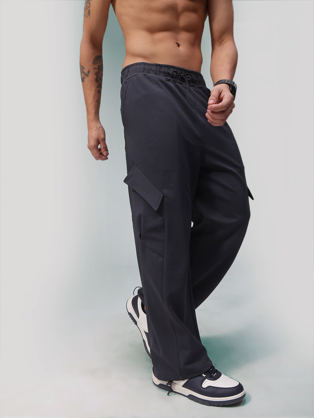 Mens Relaxed Fit Flexi Waist TrackPants