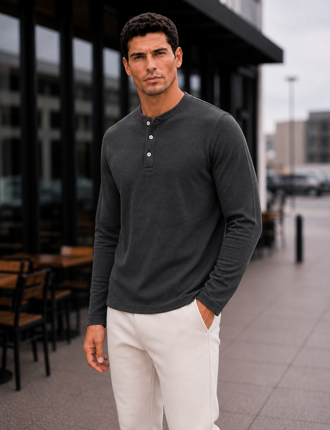 Mens Regular Fit Solid Full Sleeve T Shirt
