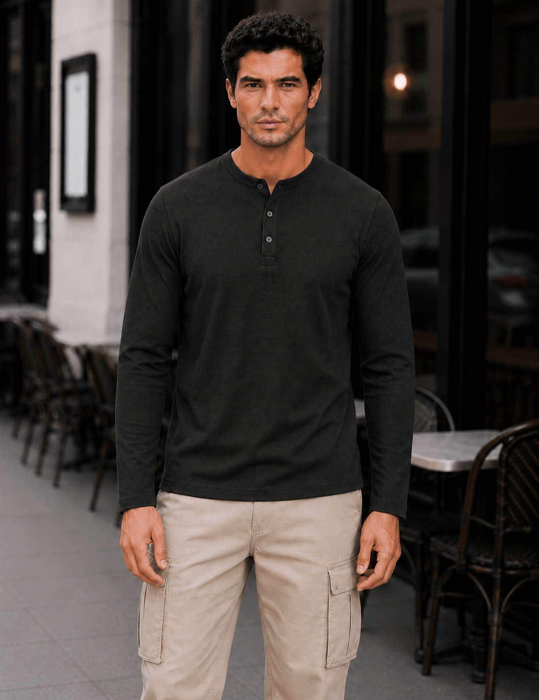 Mens Regular Fit Solid Full Sleeve T Shirt