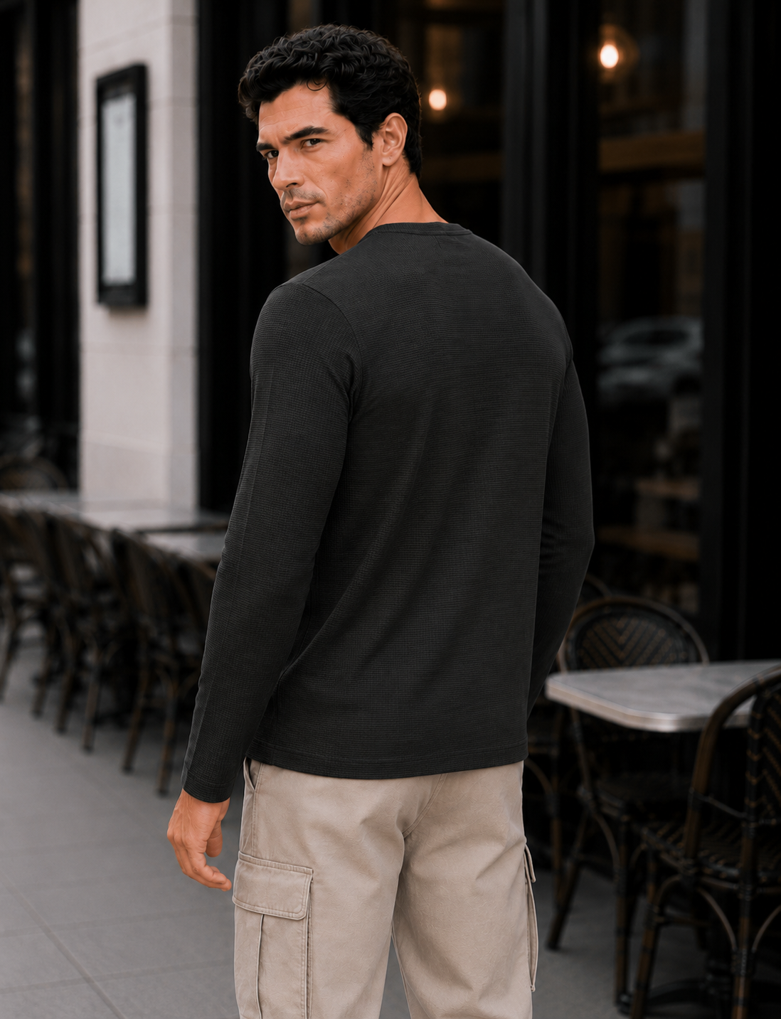 Mens Regular Fit Solid Full Sleeve T Shirt