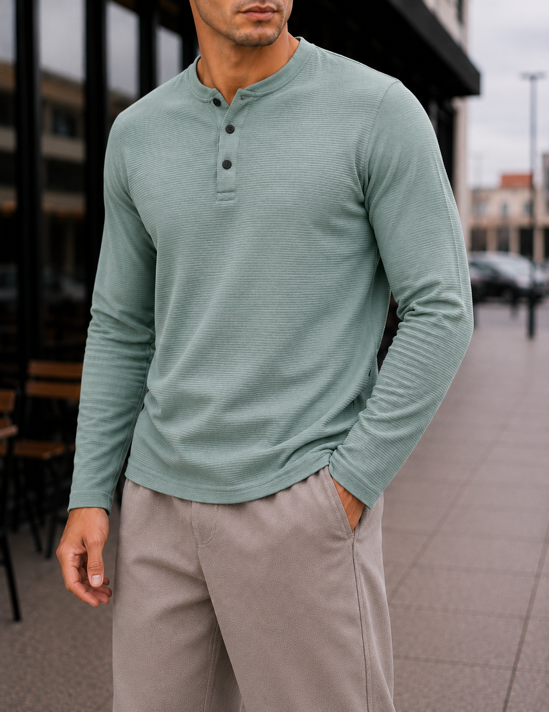 Mens Regular Fit Solid Full Sleeve T Shirt