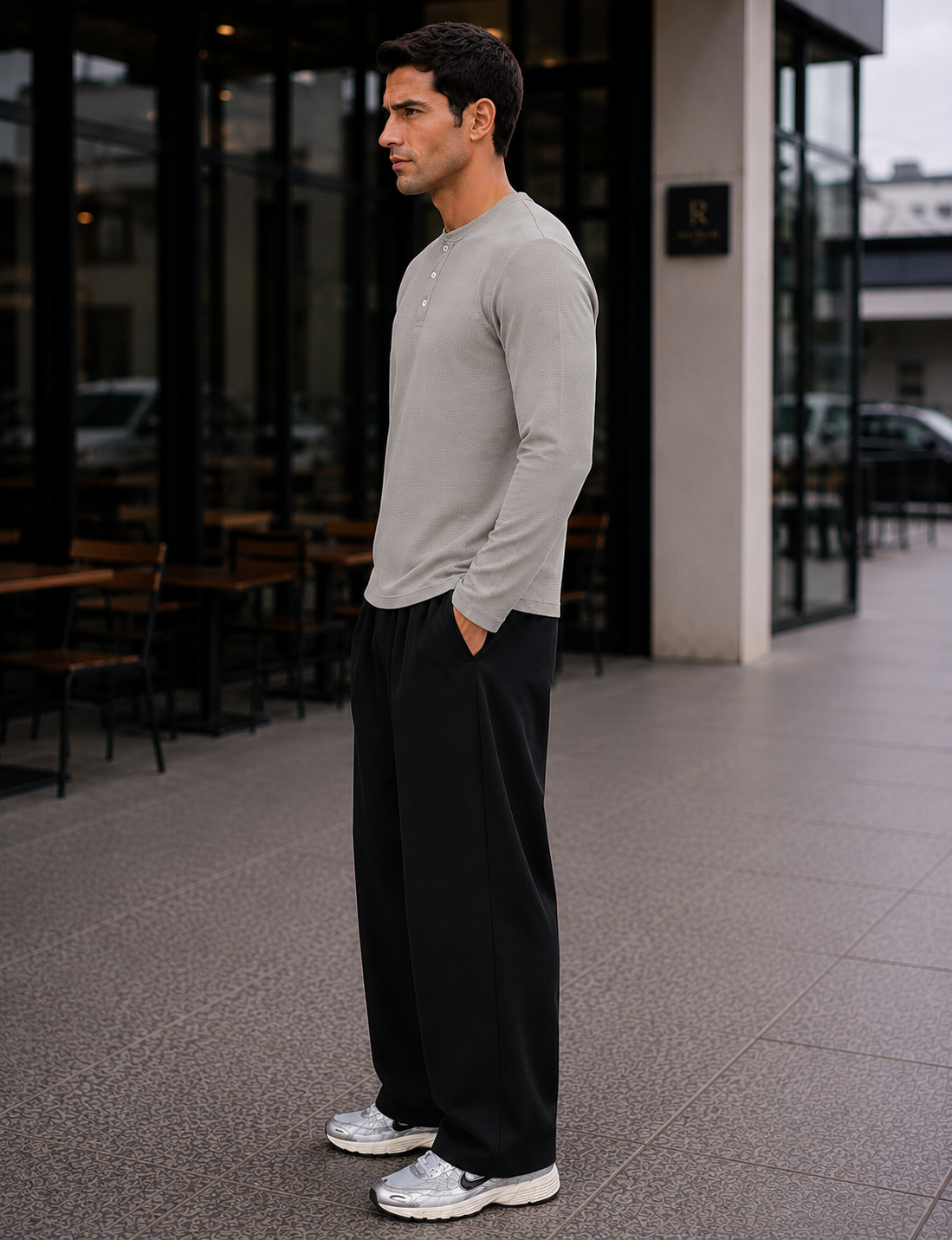Mens Regular Fit Solid Full Sleeve T Shirt