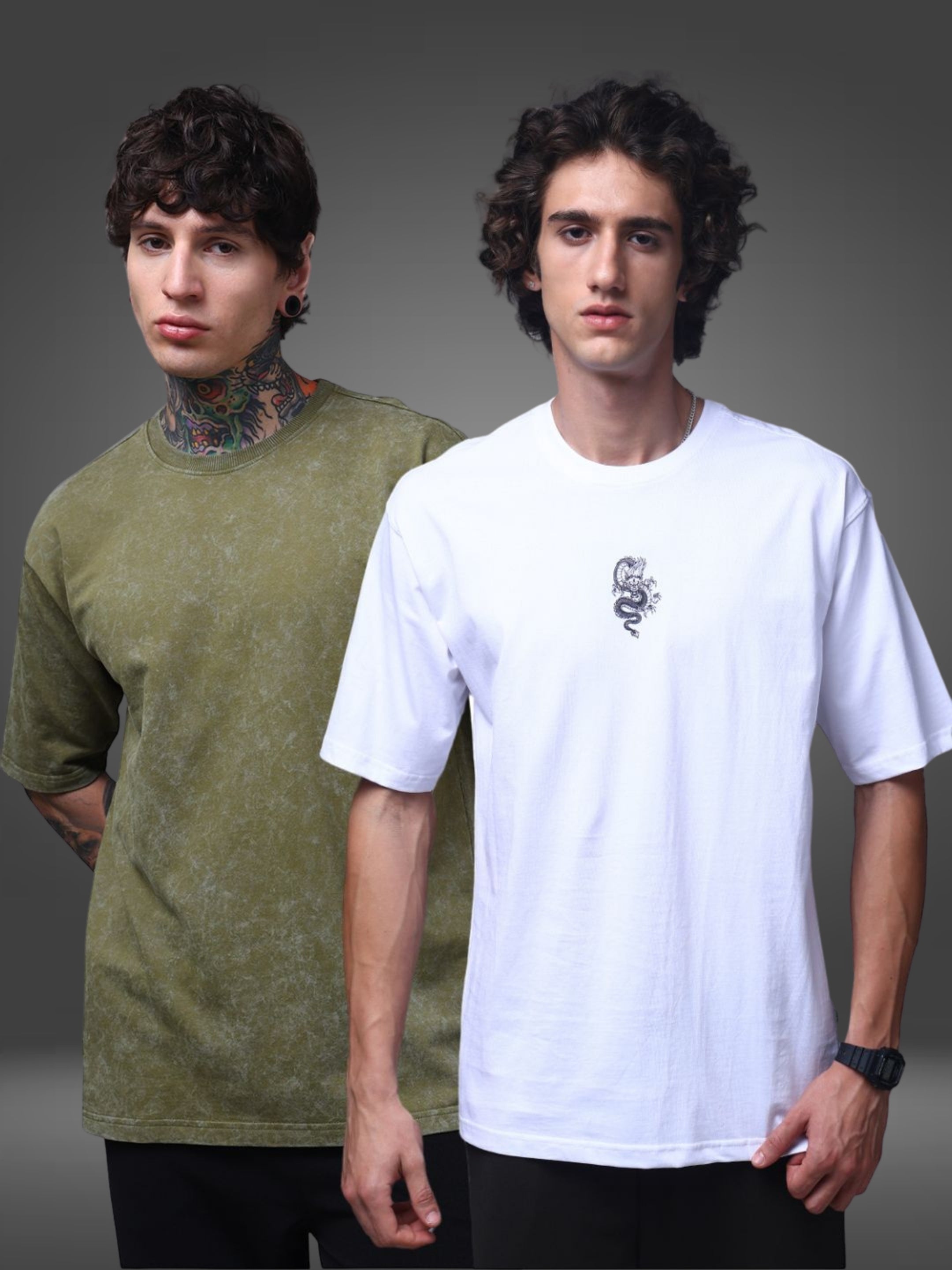 Men's Oversized Pack of 2 tshirts