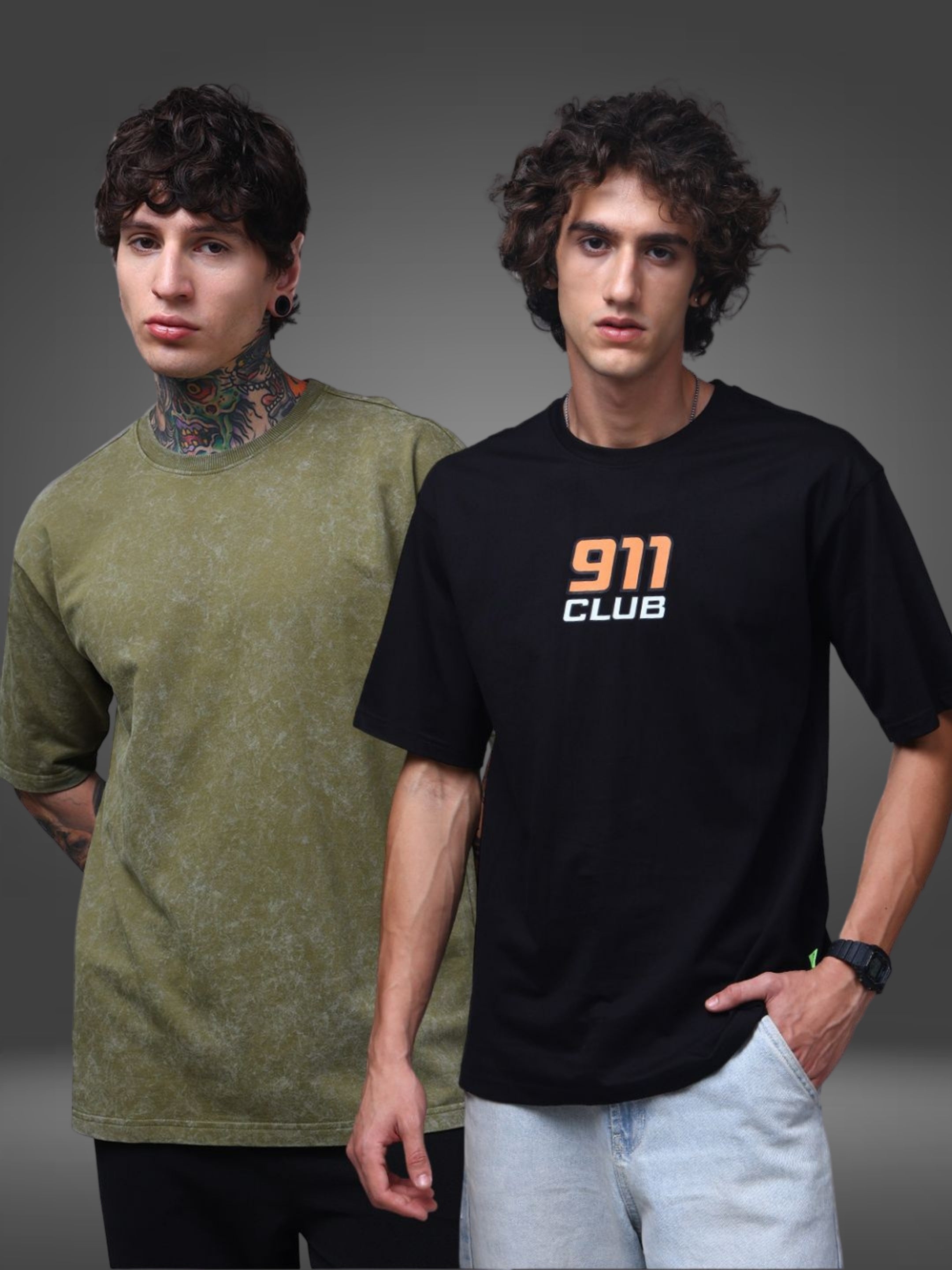 Men's Oversized Pack of 2 tshirts