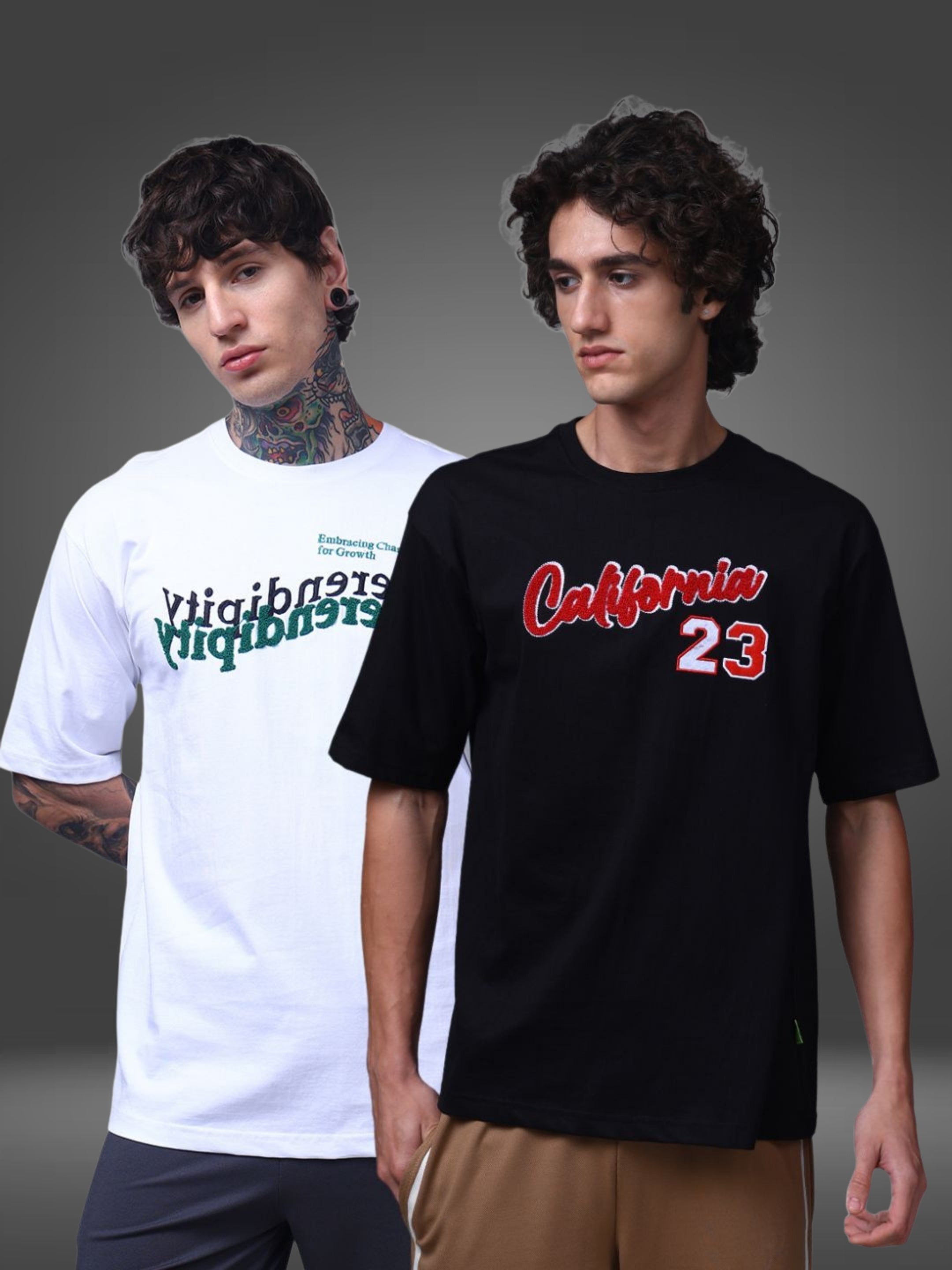 Men's Oversized Pack of 2 tshirts