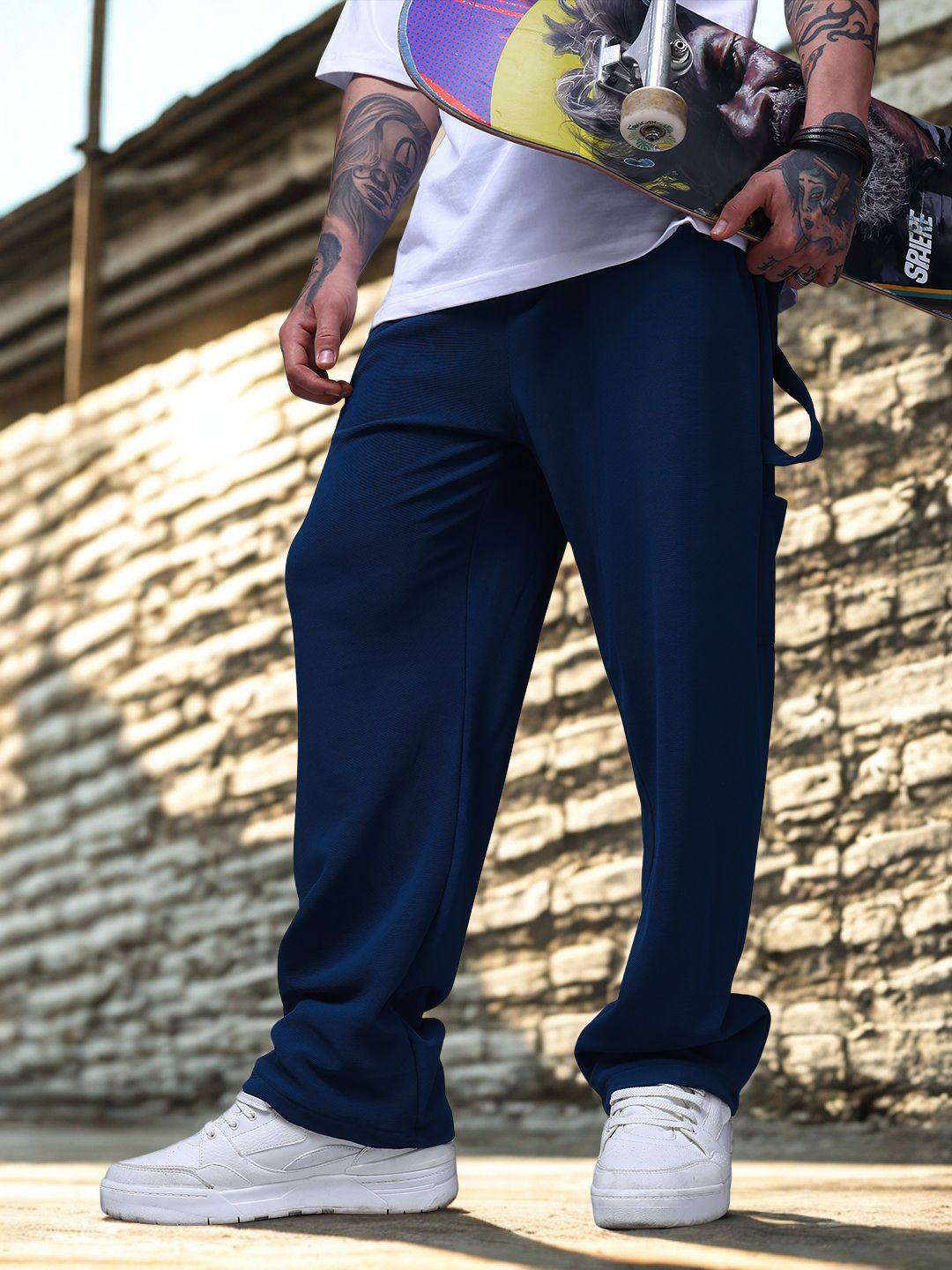 Men's Solid Blue Carpenter Pants