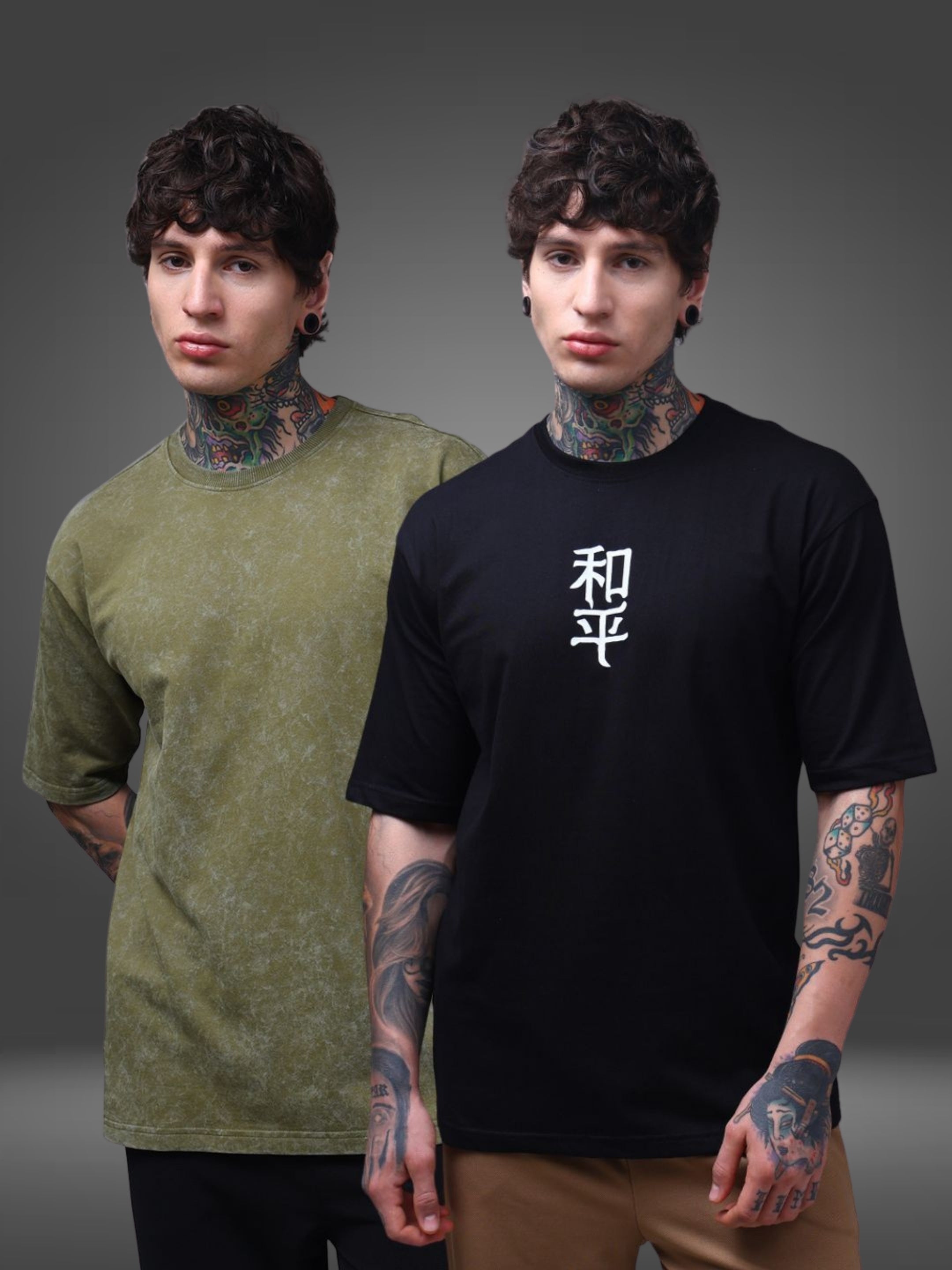 Men's Oversized Pack of 2 tshirts