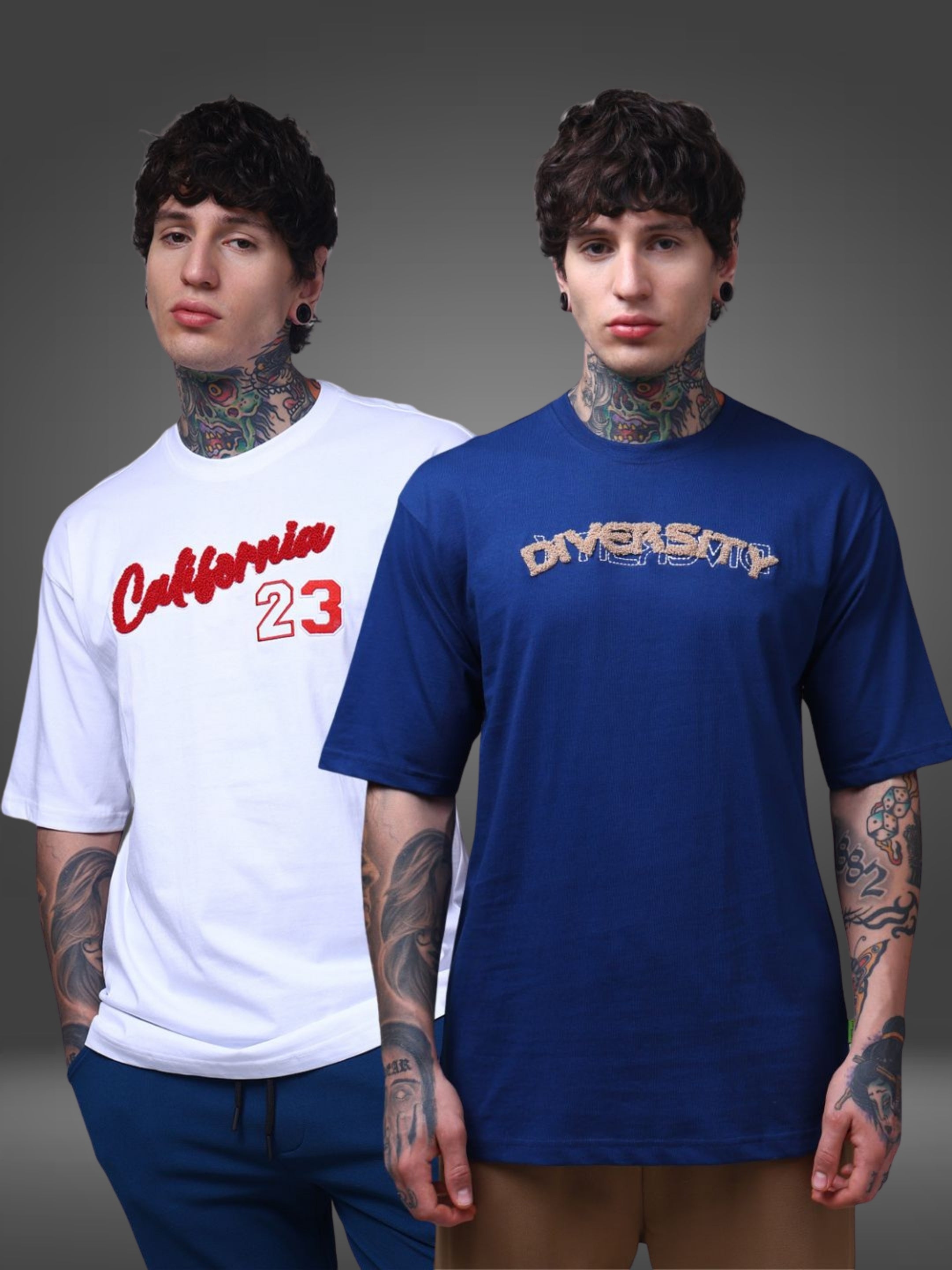 Men's Oversized Pack of 2 tshirts