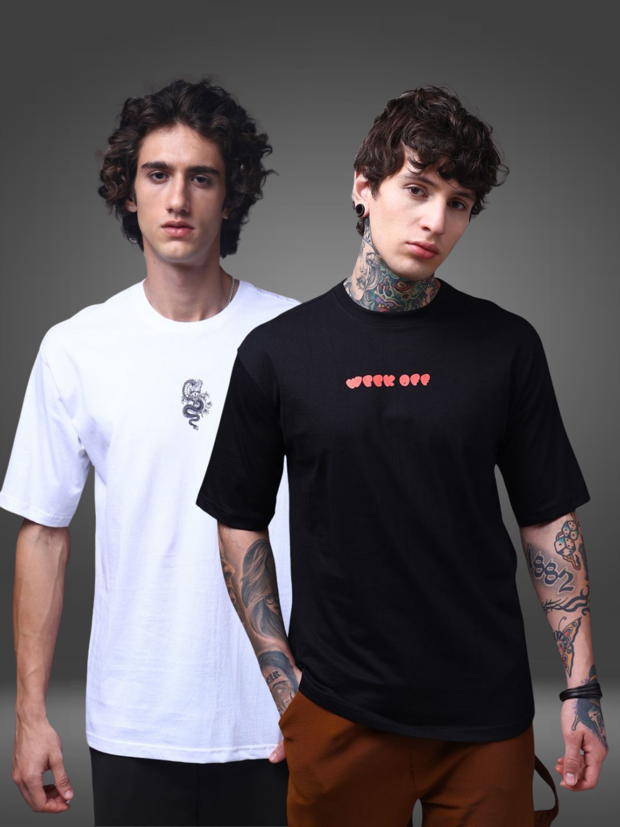 Men's Oversized Pack of 2 tshirts