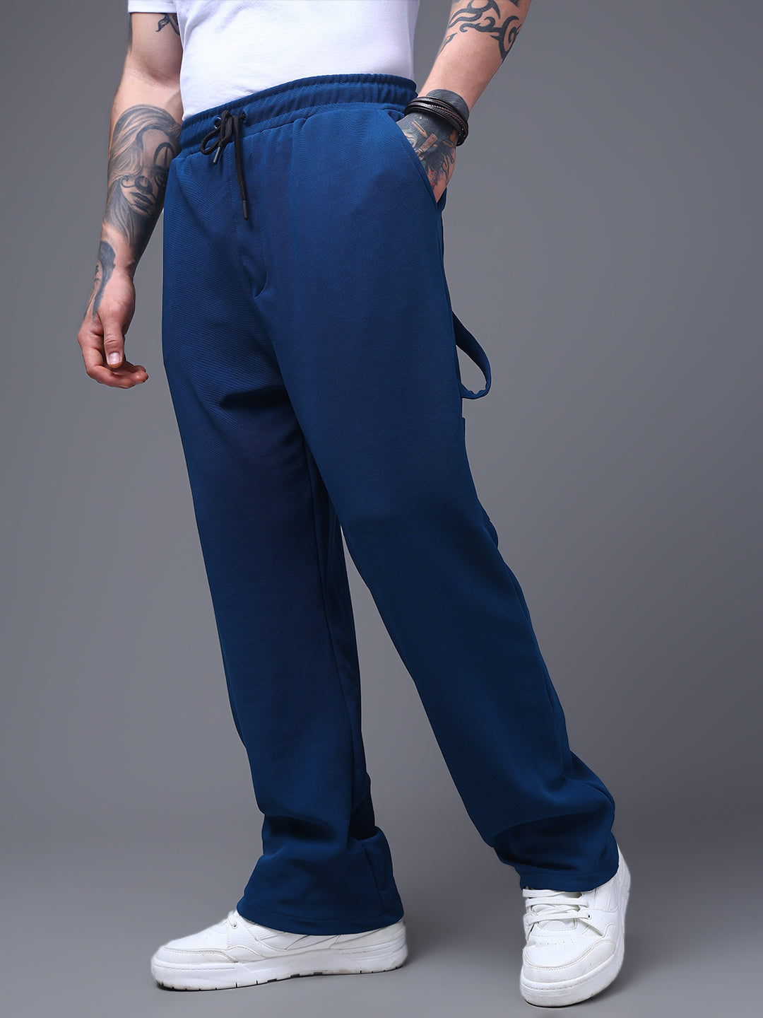 Men's Solid Blue Carpenter Pants