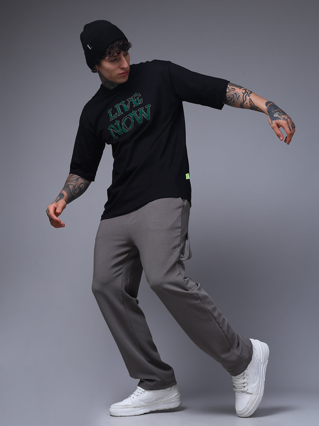 Men's Solid Light Grey Carpenter Pants