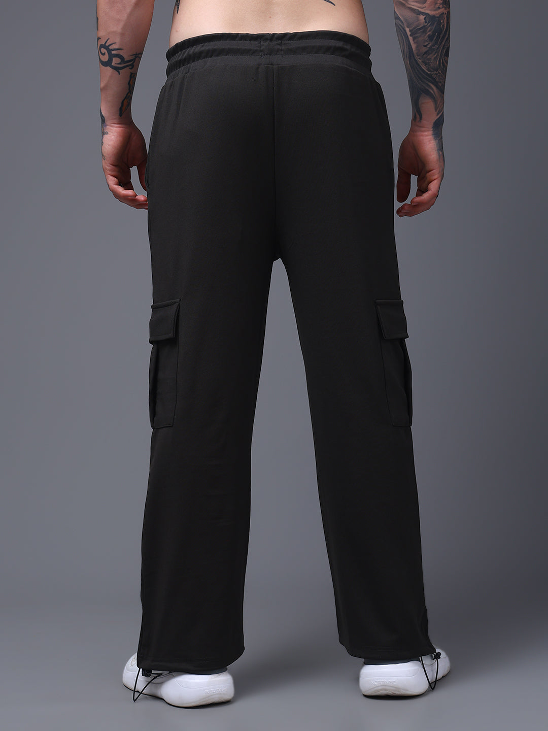 Men's Solid Olive Loose Fit Cargo Pants