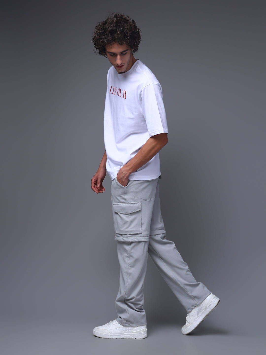 Men's Oversized Backprint White Tshirt