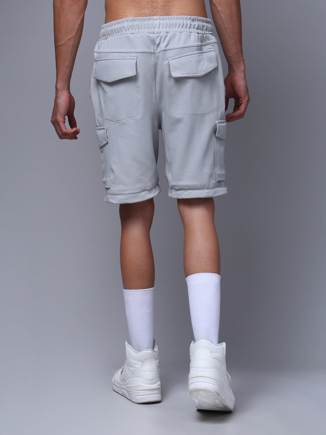 Men's Straight Fit Ice silver Detachable Cargo Pants