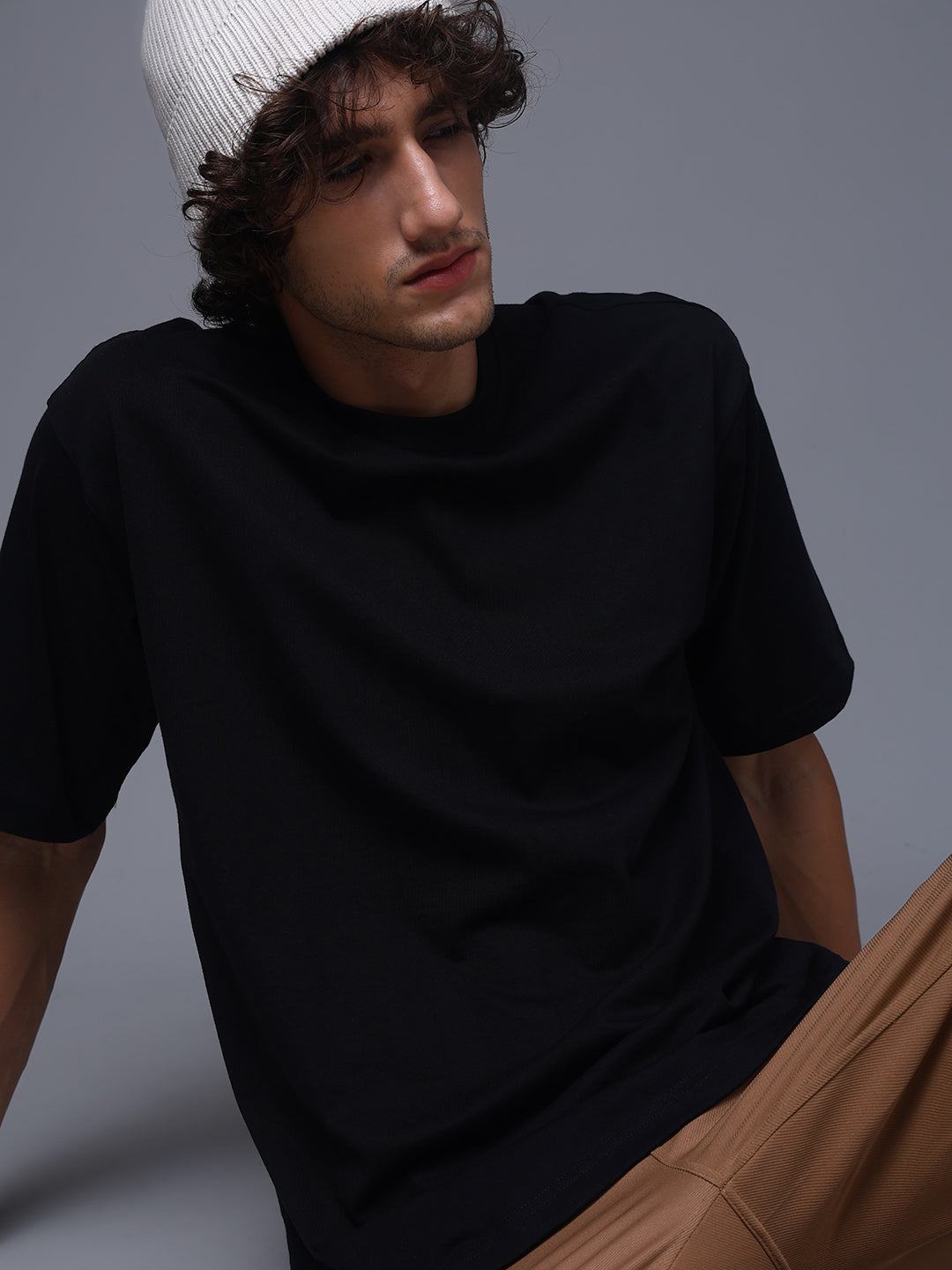 Men's Oversized Solid Black Tshirt