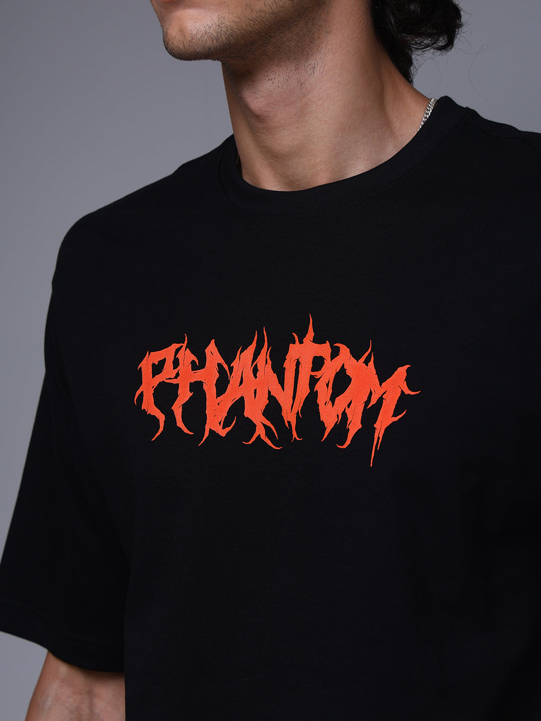 Men's Oversized Backprint Black Tshirt