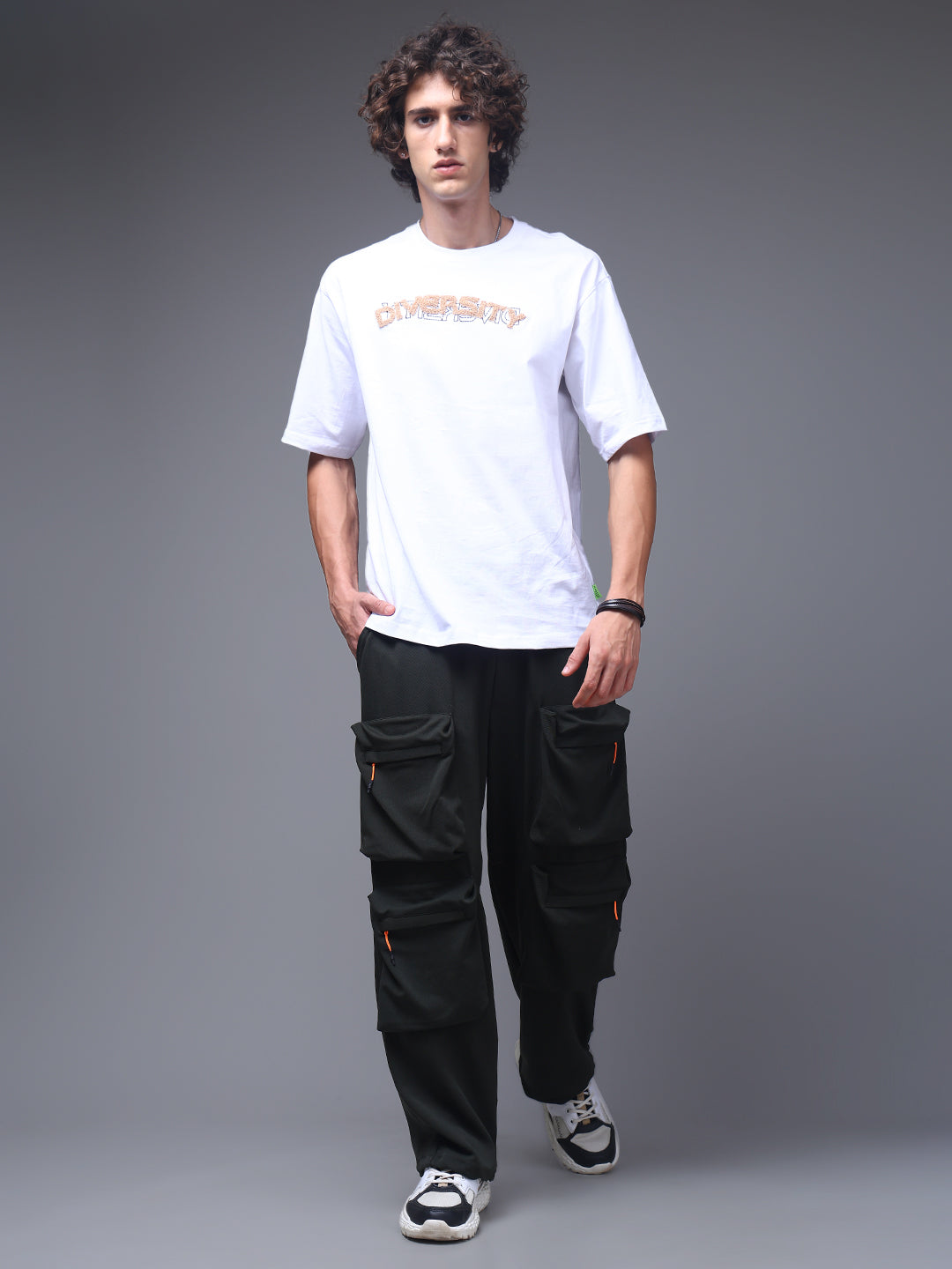 Men's Solid Olive Multiple Pocket Pants