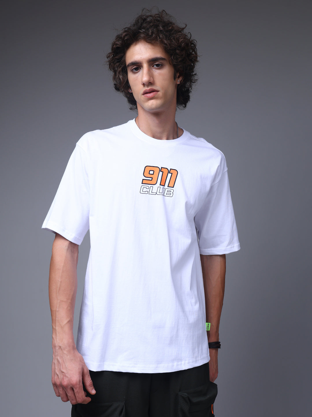 Men's Oversized Backprint White Tshirt