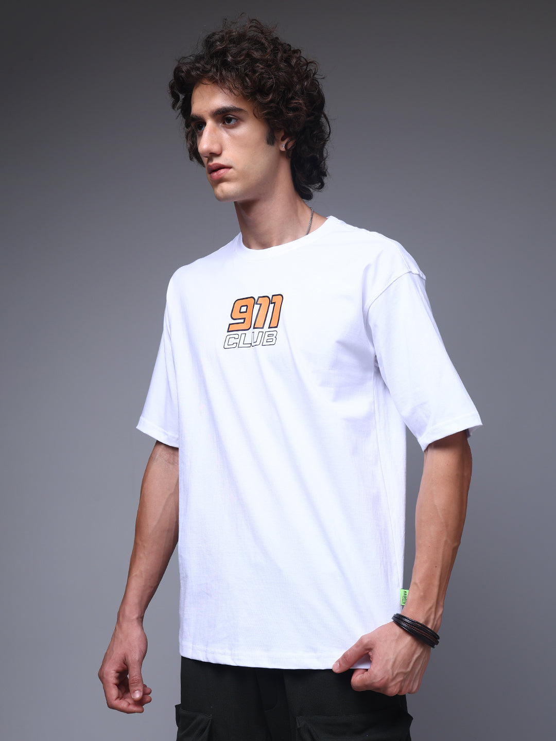 Men's Oversized Backprint White Tshirt
