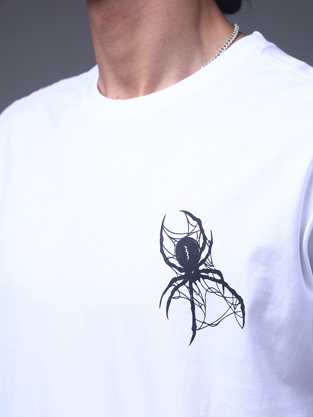 Men's Oversized Backprint White Tshirt
